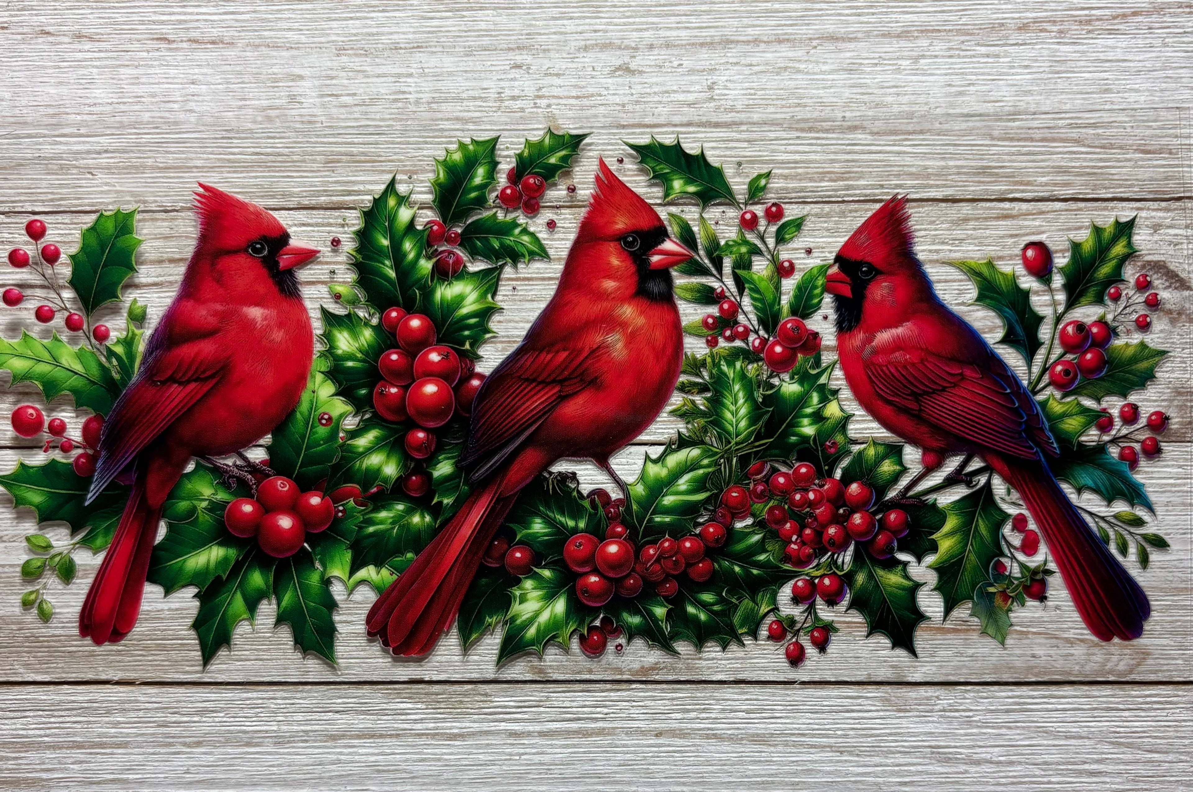 Christmas Red Cardinal UVDTF Wrap