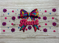 Colorful Aunt Bow UVDTF Wrap