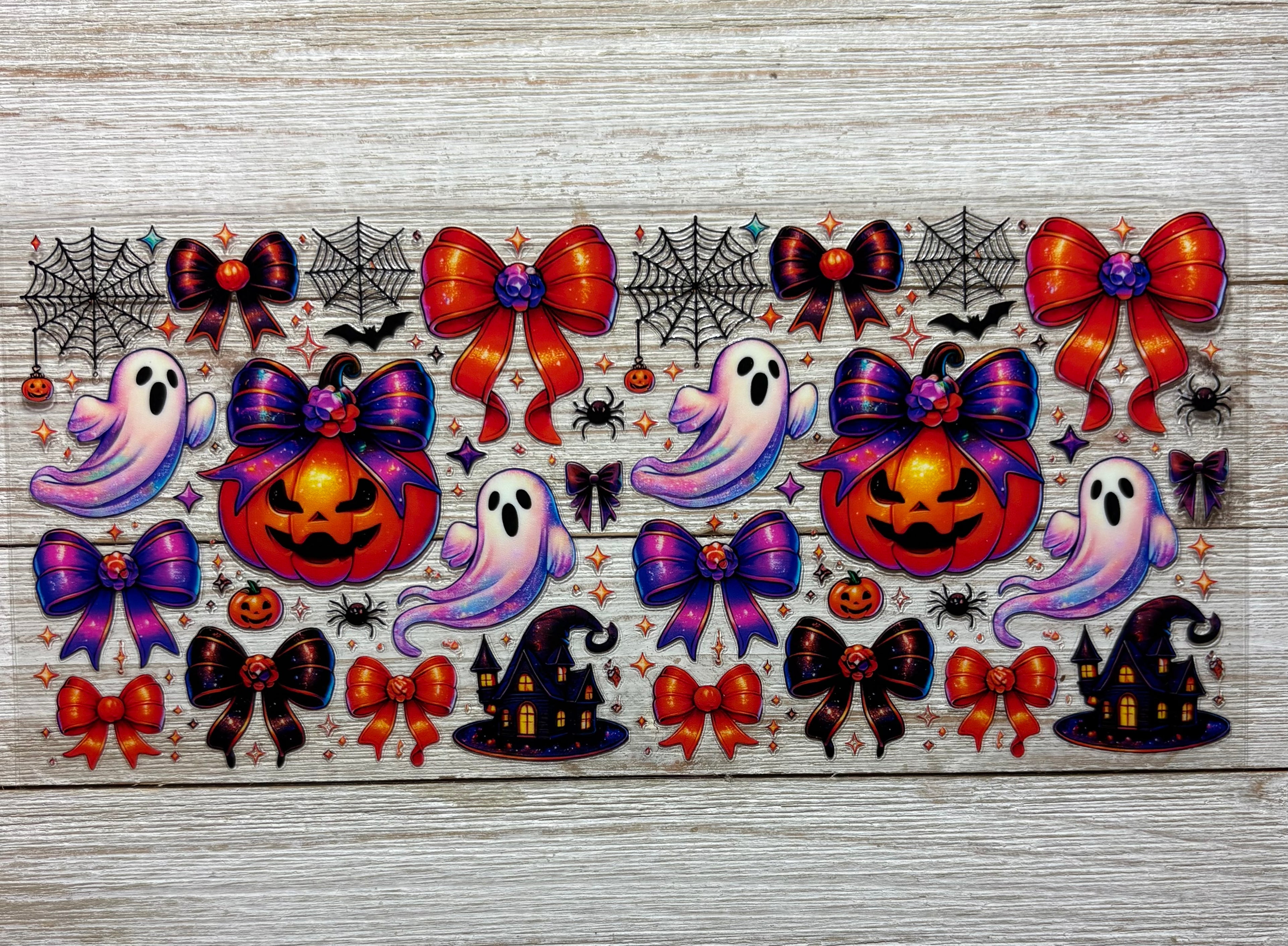 Pumpkins Ghosts Witch Hat UVDTF Wrap