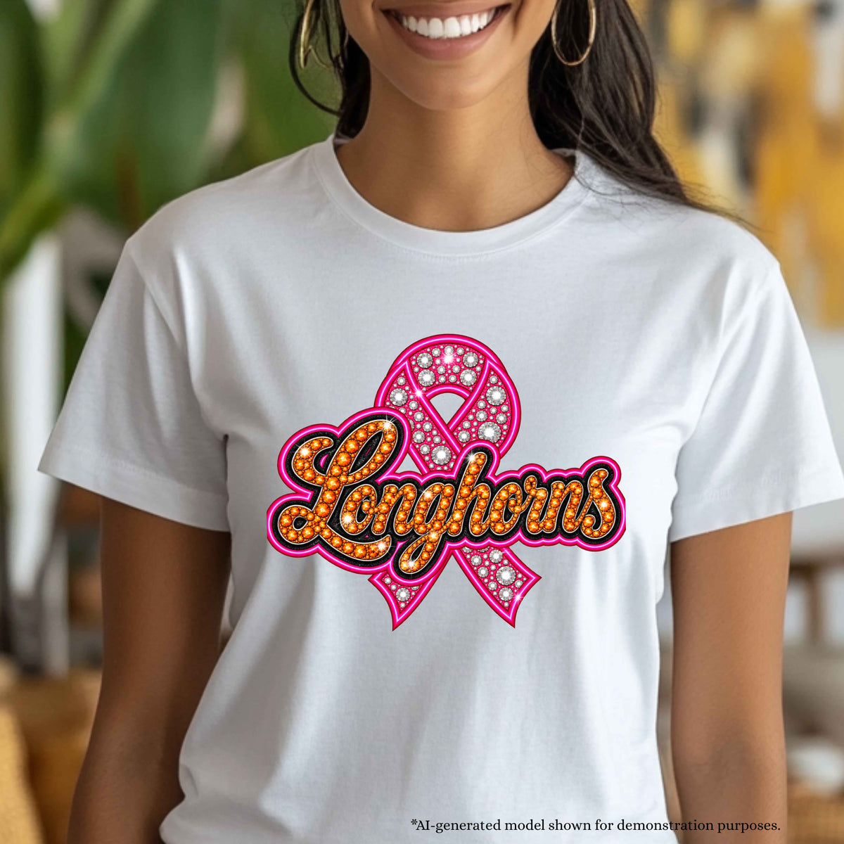 💗 Longhorns Breast Cancer Awareness T-Shirt | School Spirit Design