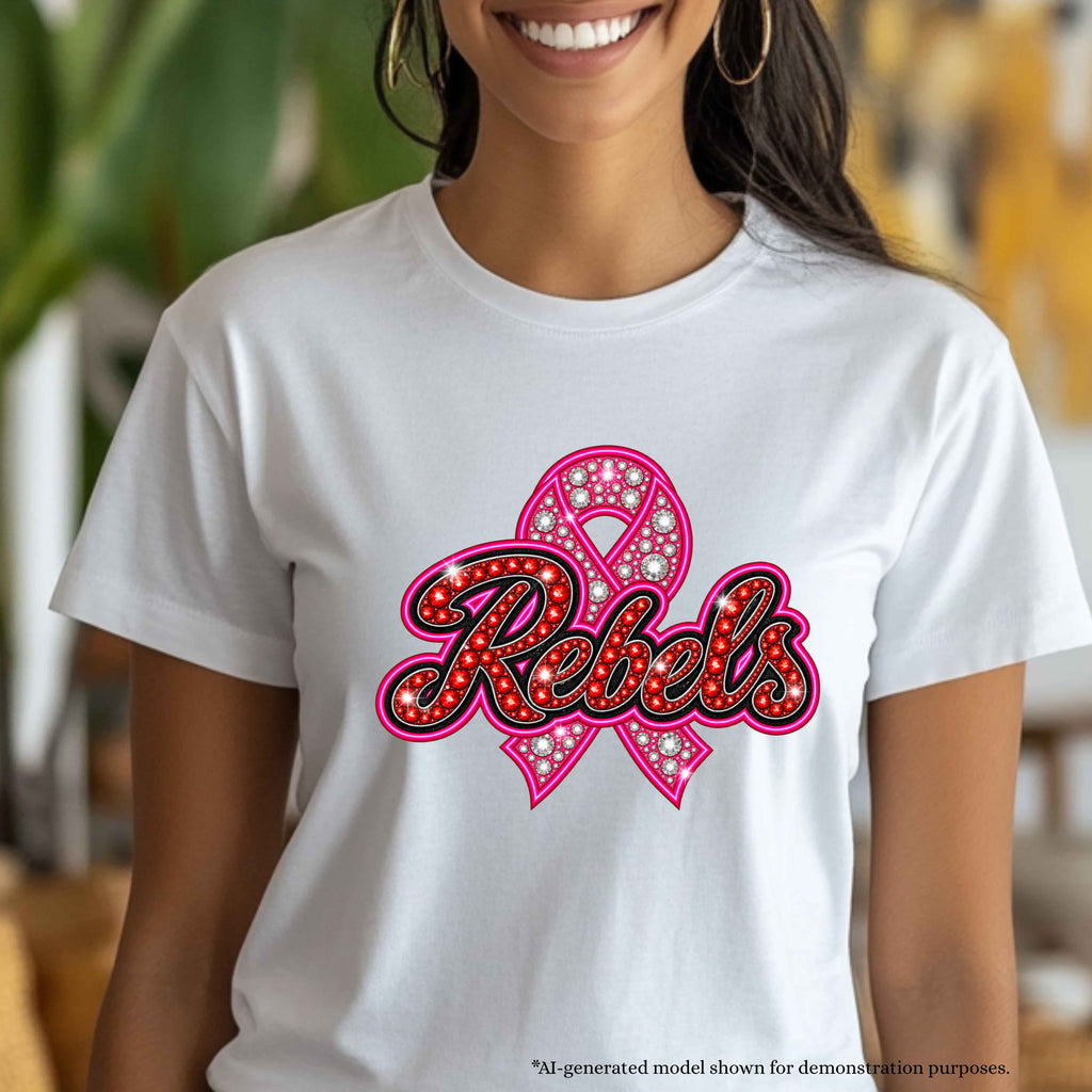 💗 Rebels Breast Cancer Awareness T-Shirt | School Spirit Design