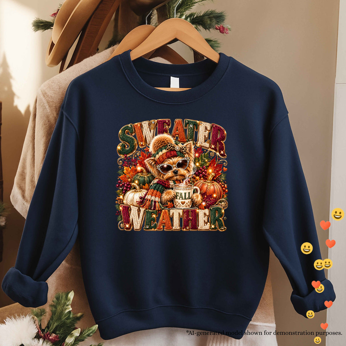 Cute Yorkie Sweater Weather Sweatshirt