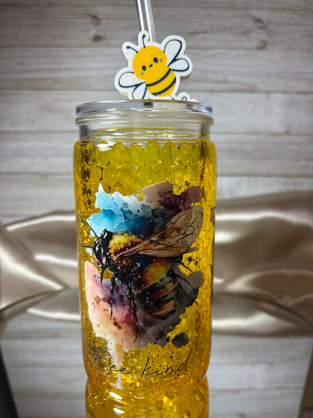 16oz Libby Bead Glitter Tumbler with Straw Topper