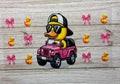 Pink Jeep with Duck UVDTF Wrap