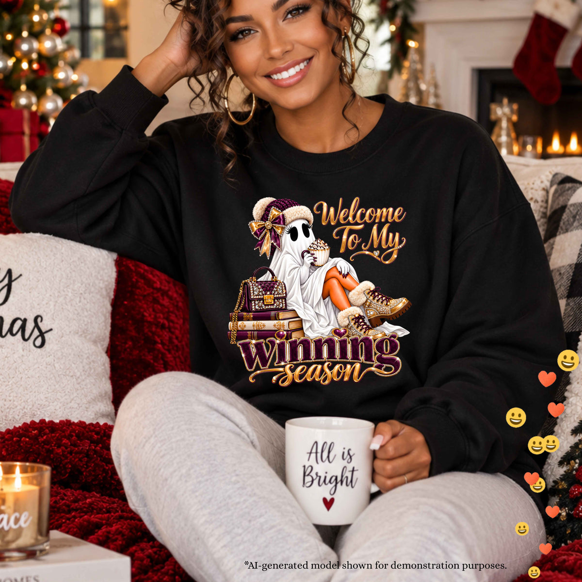 Welcome to My Winning Season Glam Fall Ghost Sweatshirt