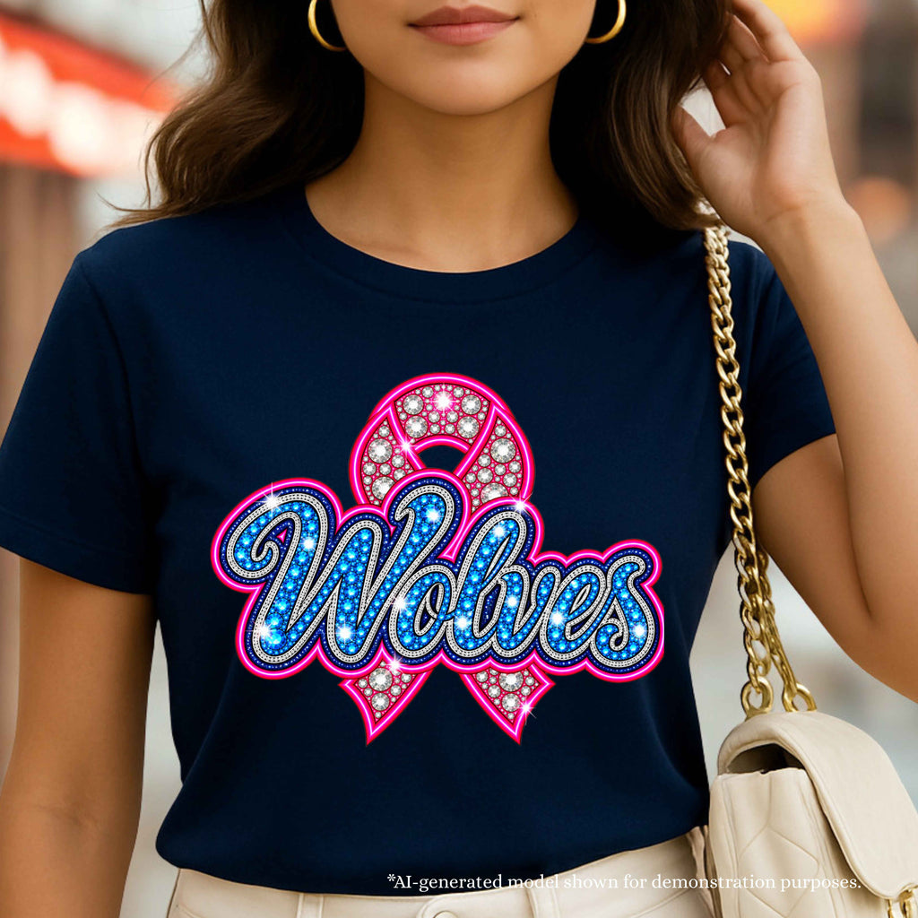 💗 Wolves Breast Cancer Awareness T-Shirt | School Spirit Design