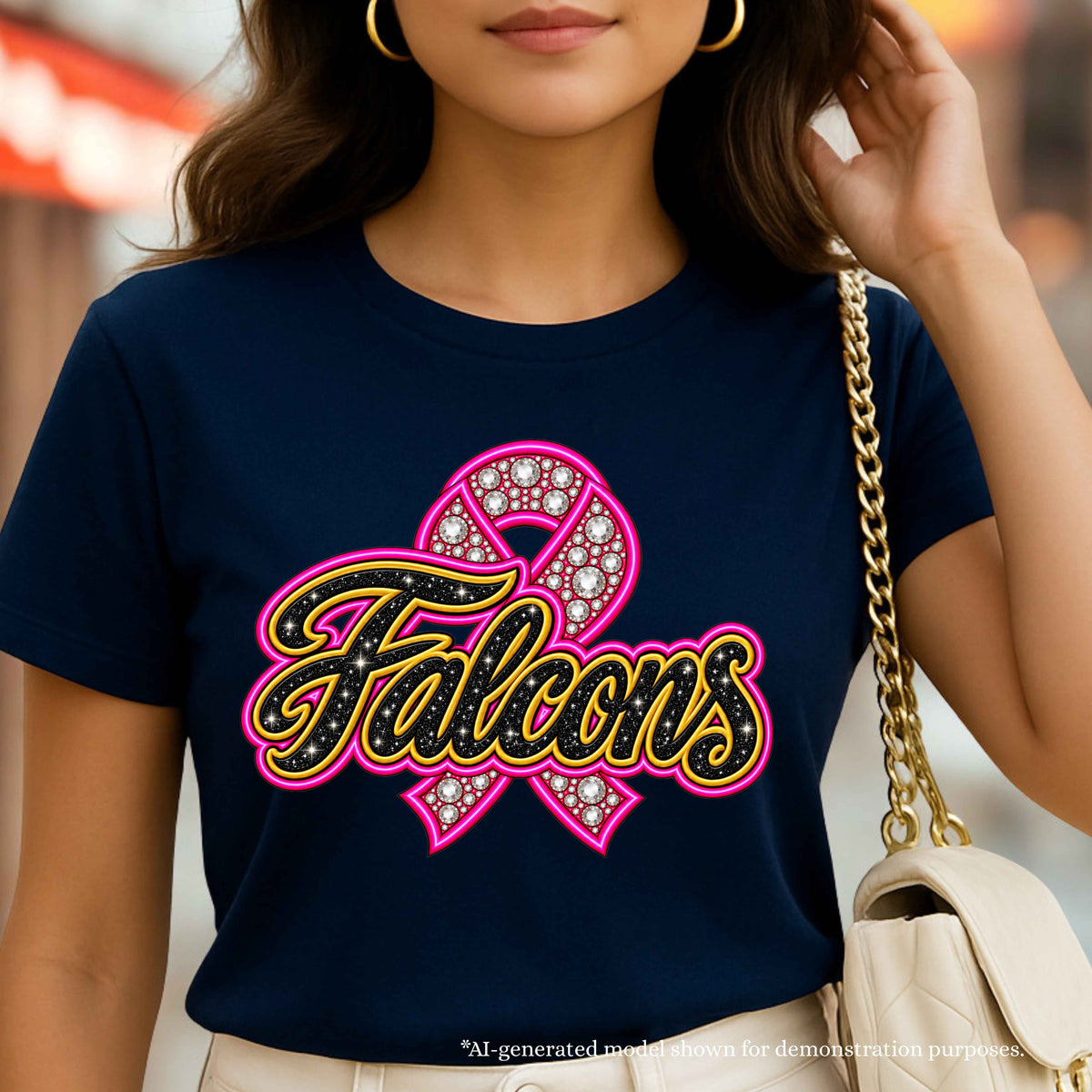 💗 Falcons Breast Cancer Awareness T-Shirt | School Spirit Design