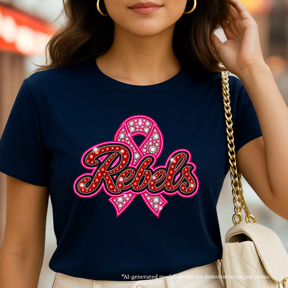 💗 Rebels Breast Cancer Awareness T-Shirt | School Spirit Design