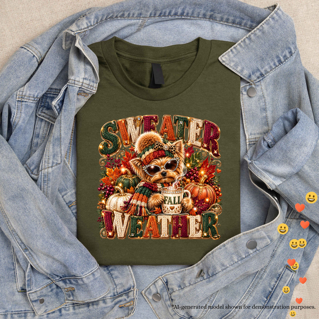 Cute Yorkie Sweater Weather Sweatshirt
