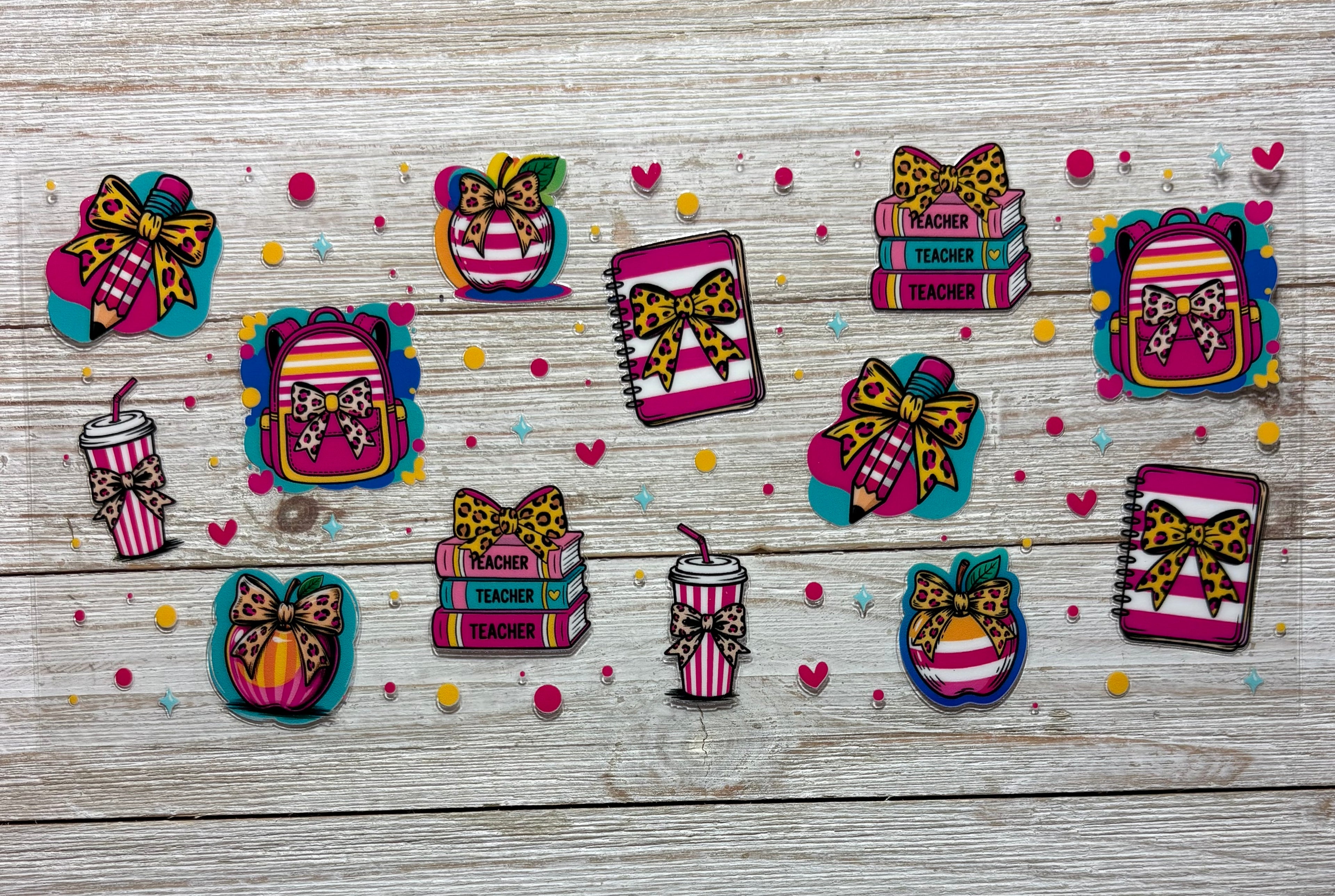 Leopard Pink Bows Cups UVDTF Wrap