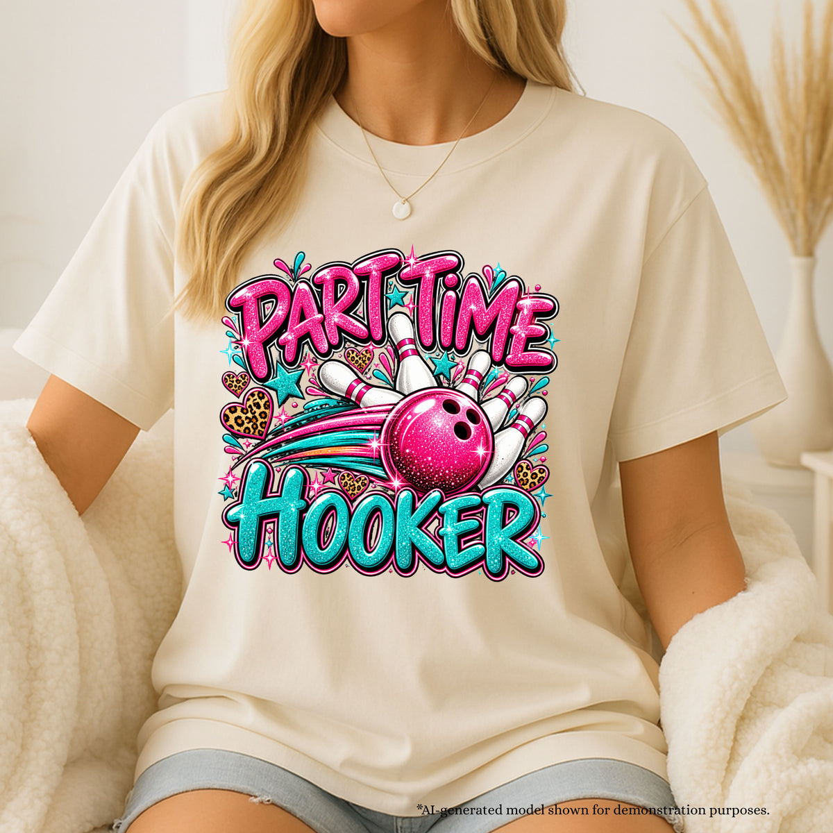 Part Time Hooker T-Shirt | Glam Glitter Bowling