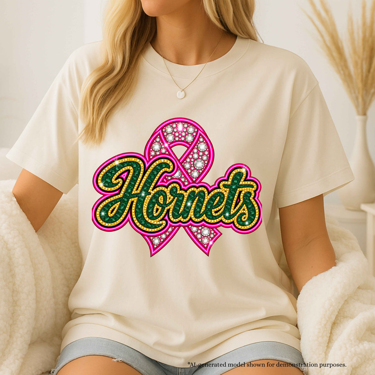 💗 Hornets Breast Cancer Awareness T-Shirt | School Spirit Design