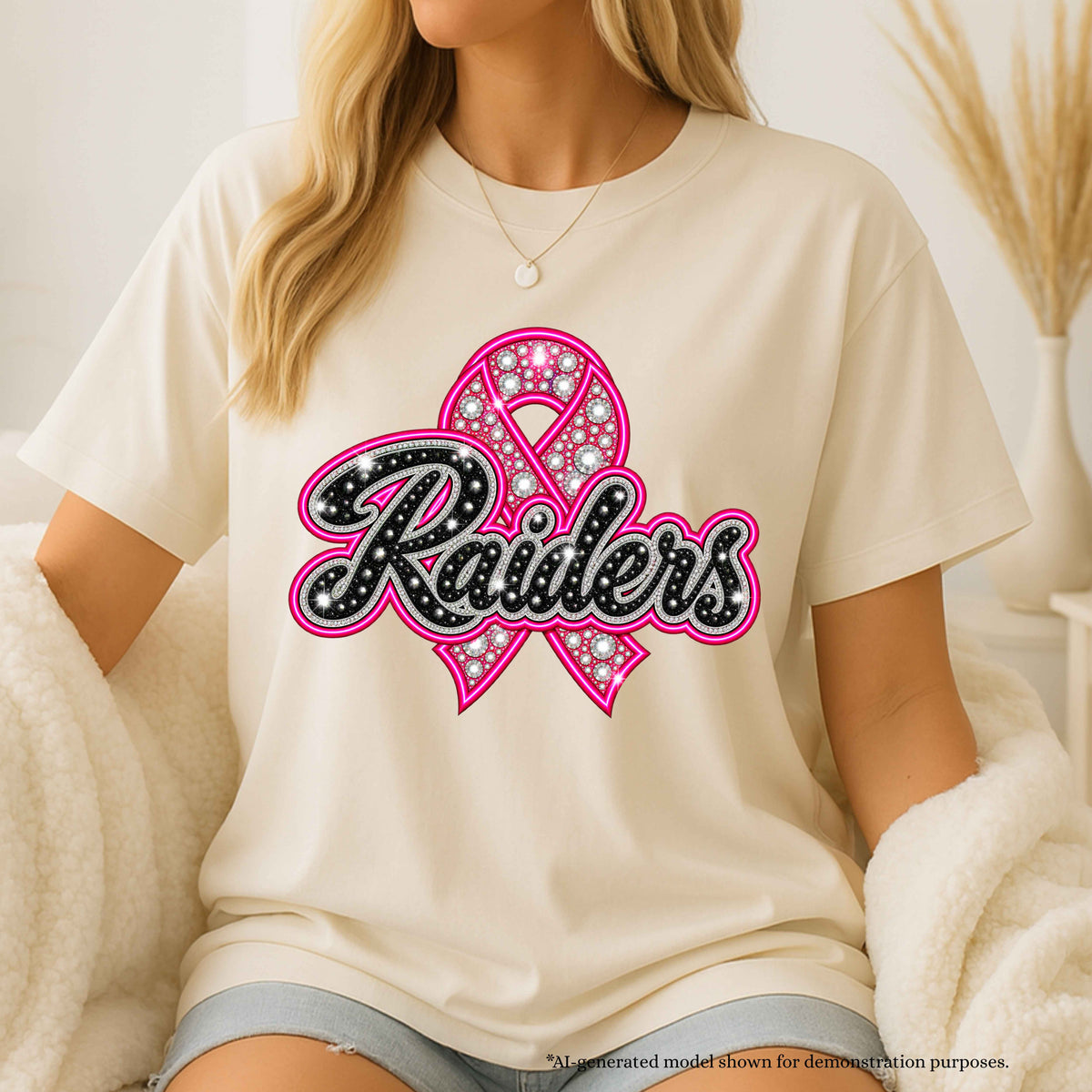 💗 Raiders Breast Cancer Awareness T-Shirt | School Spirit Design