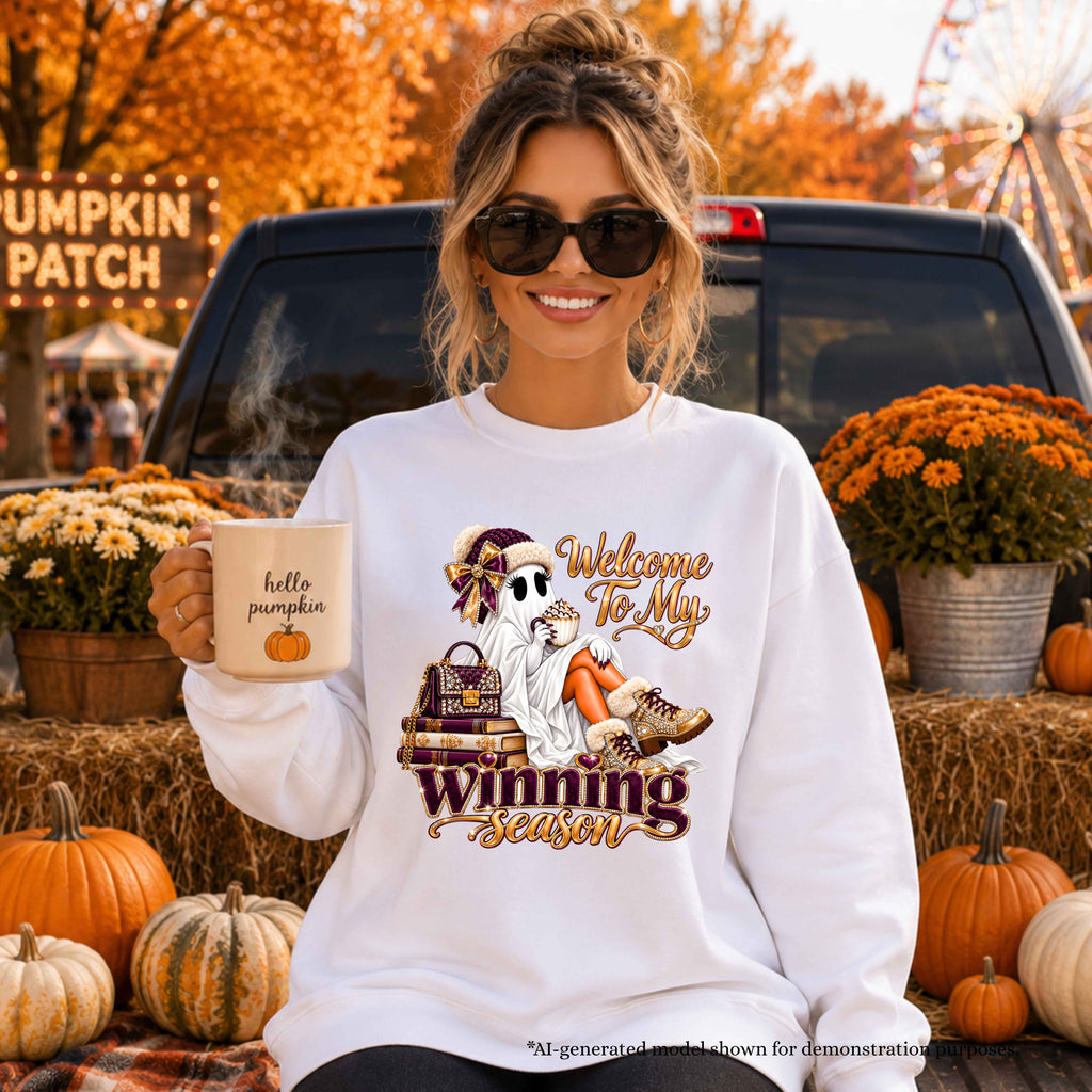 Welcome to My Winning Season Glam Fall Ghost Sweatshirt