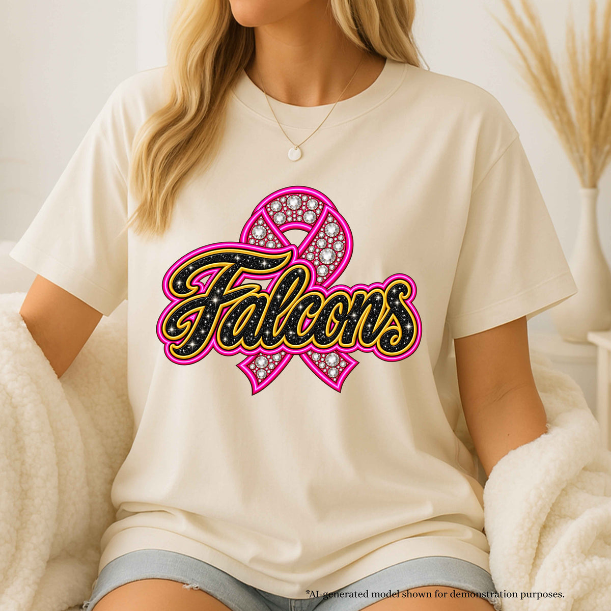 💗 Falcons Breast Cancer Awareness T-Shirt | School Spirit Design