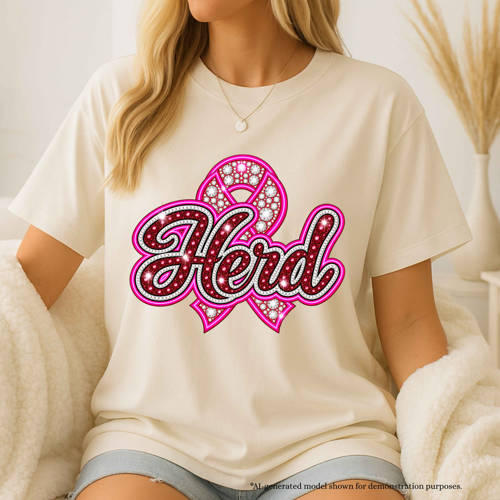 💗 Herd Breast Cancer Awareness T-Shirt | School Spirit Design