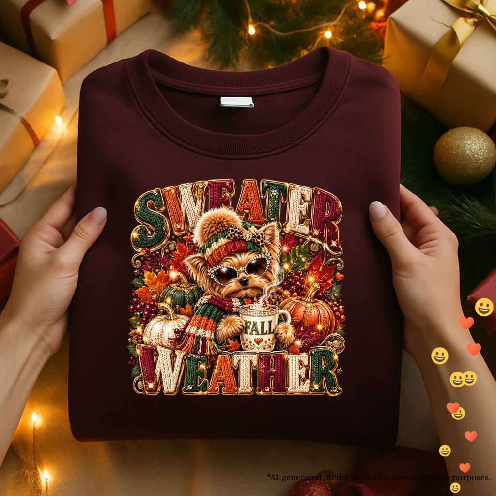 Cute Yorkie Sweater Weather Sweatshirt
