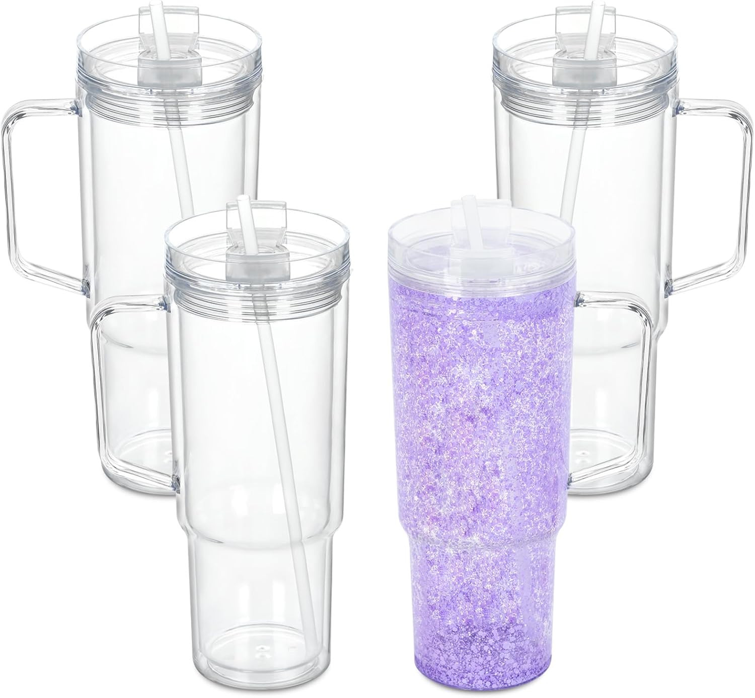 40oz Acrylic Snow Globe Tumbler with Handle