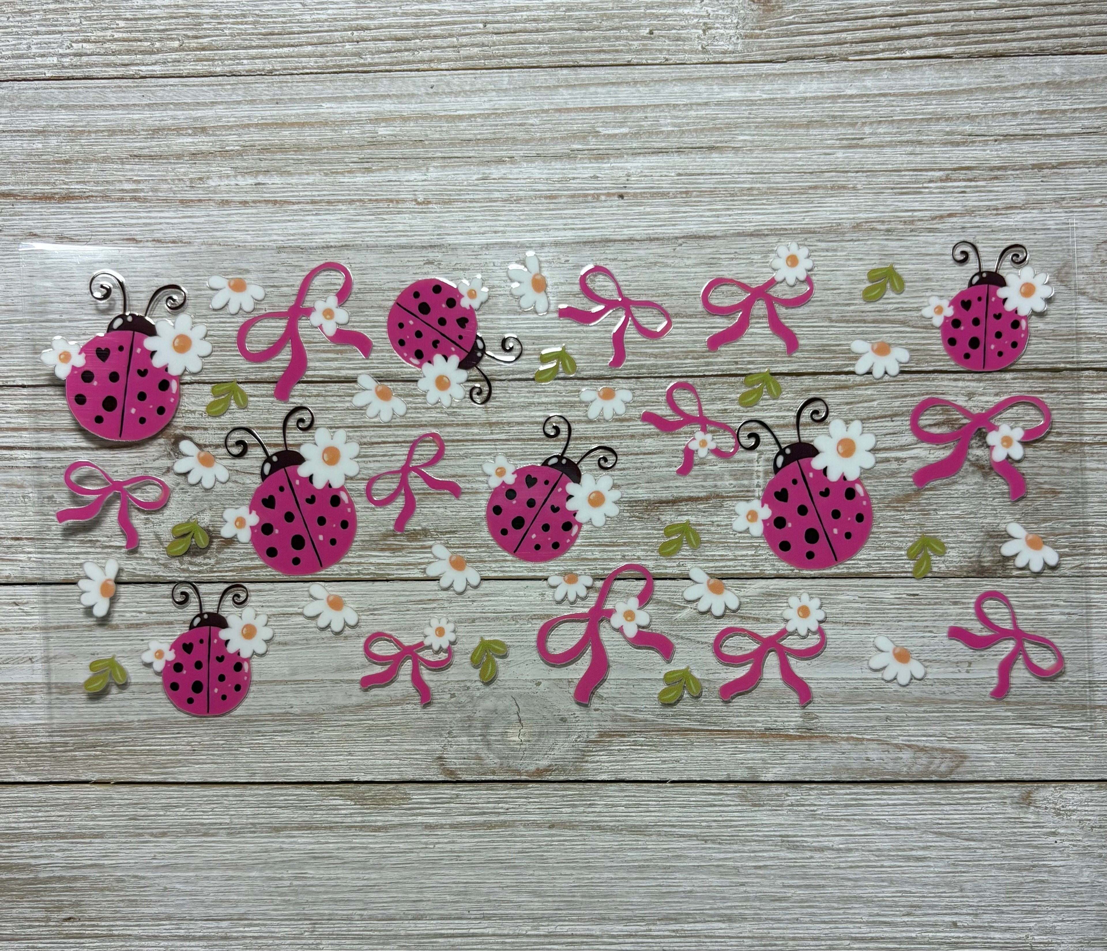 Ladybugs Flowers & Bows UVDTF Wrap