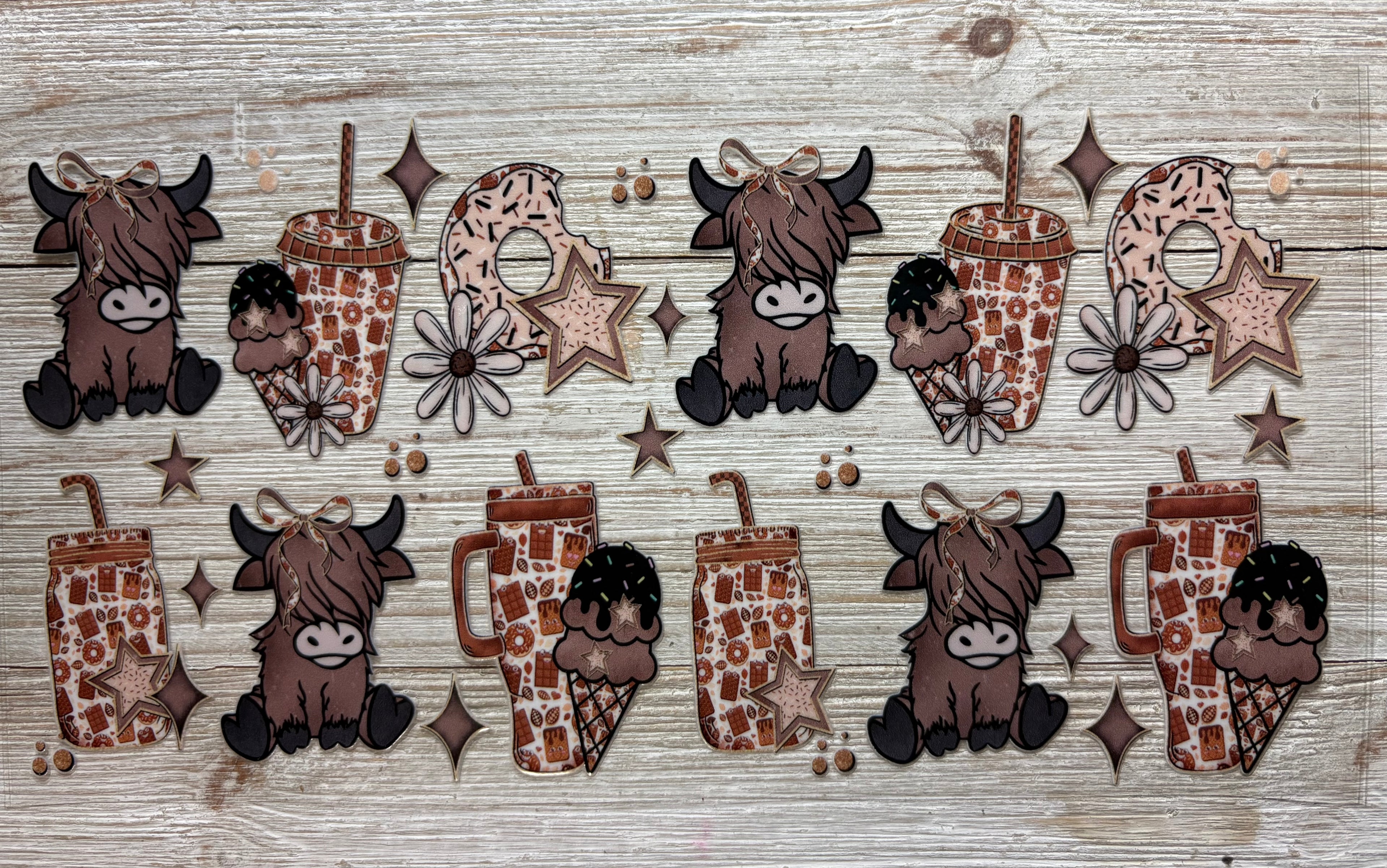 Highland Cow / Coffe UVDTF Wrap