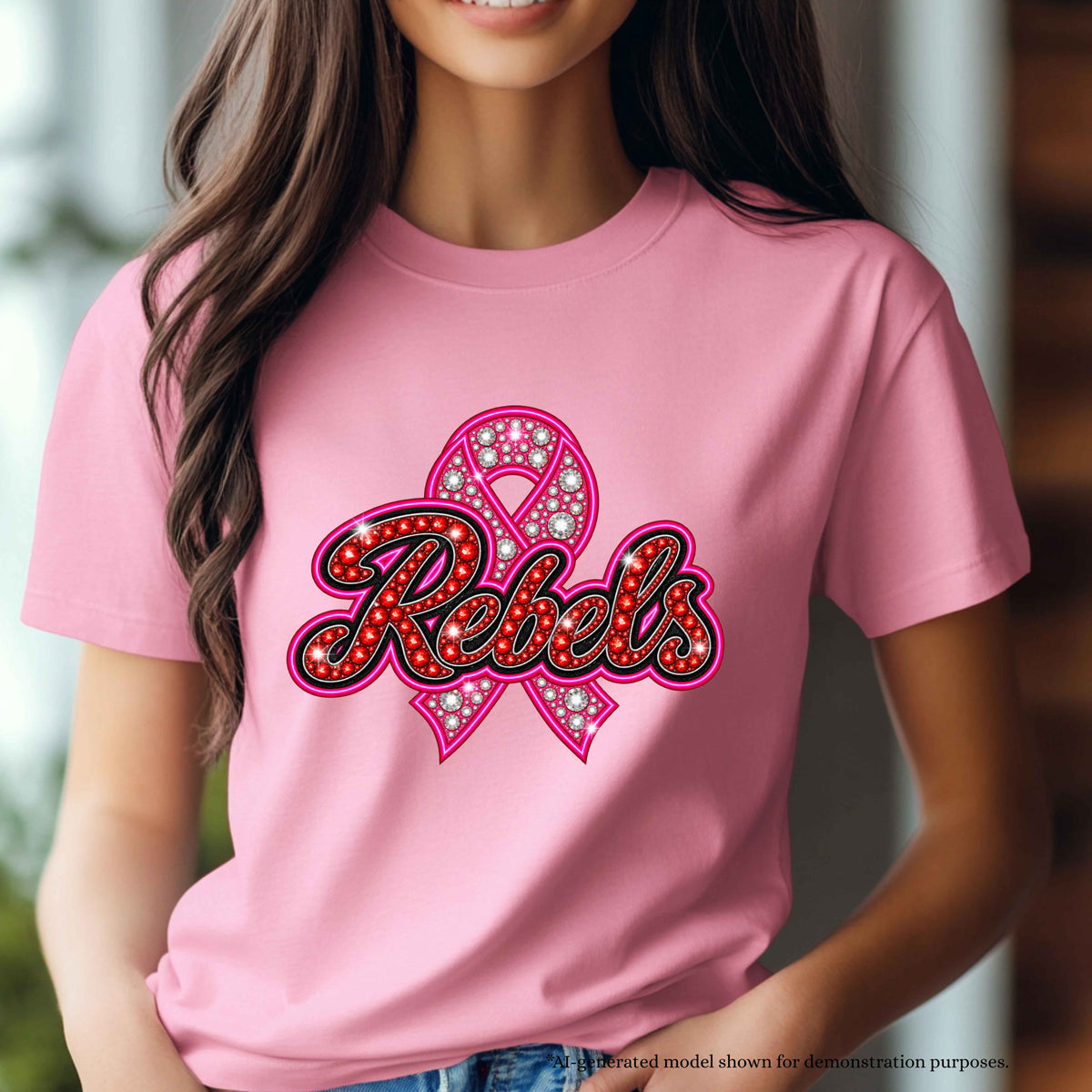 💗 Rebels Breast Cancer Awareness T-Shirt | School Spirit Design