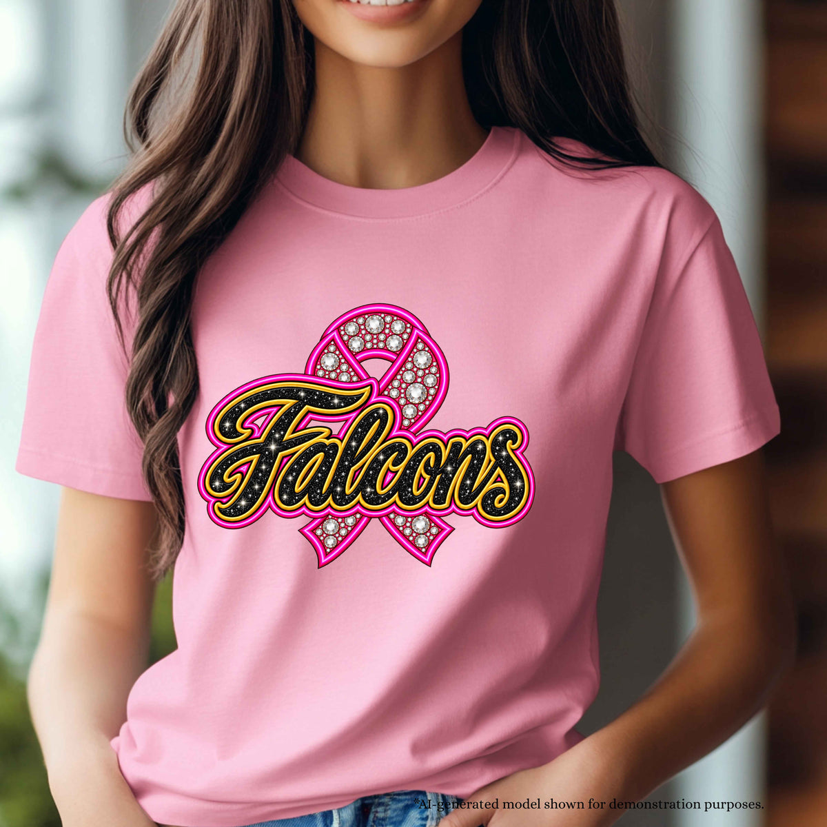 💗 Falcons Breast Cancer Awareness T-Shirt | School Spirit Design