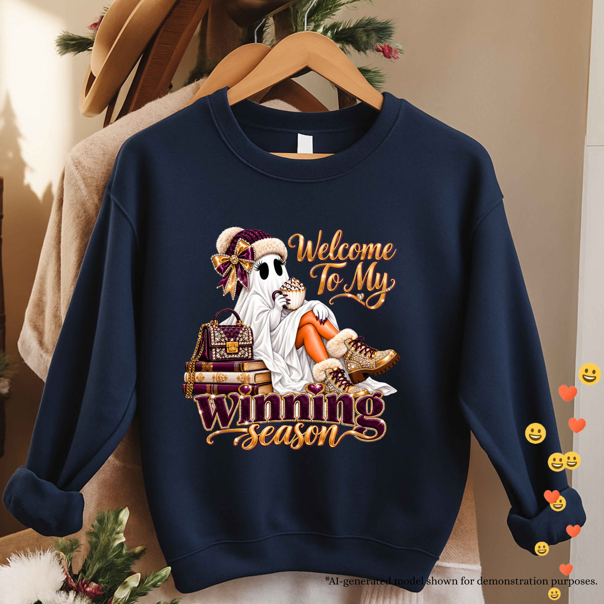 Welcome to My Winning Season Glam Fall Ghost Sweatshirt