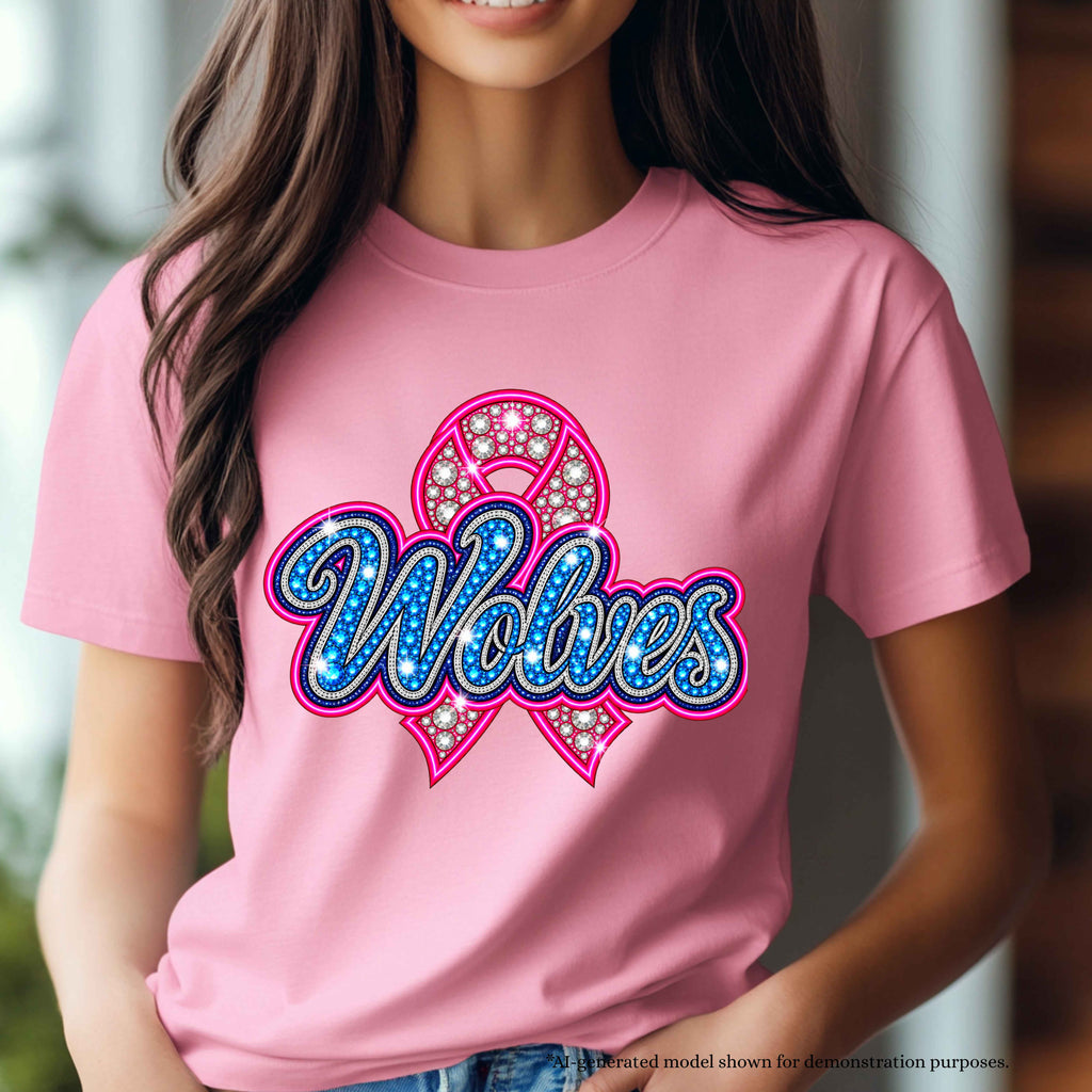 💗 Wolves Breast Cancer Awareness T-Shirt | School Spirit Design
