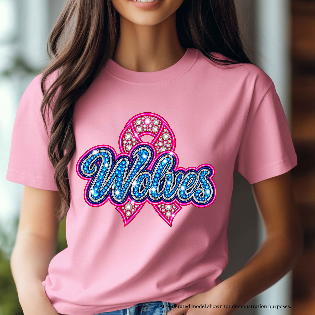 💗 Wolves Breast Cancer Awareness T-Shirt | School Spirit Design