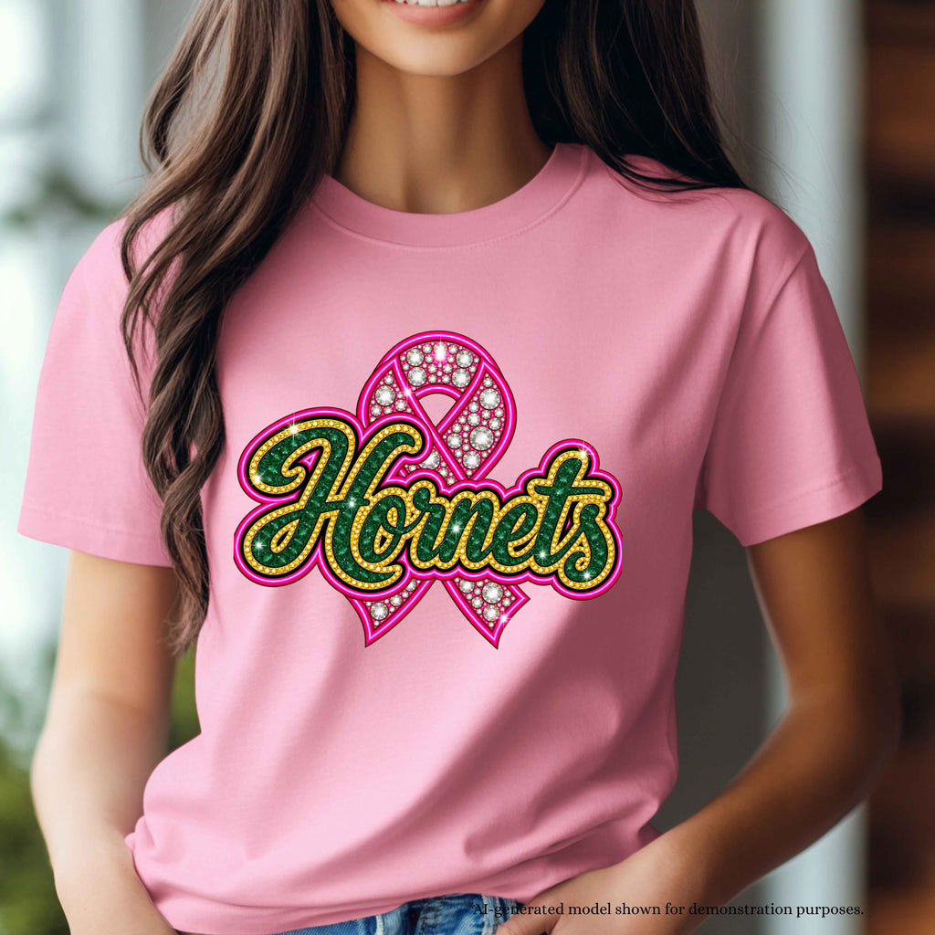 💗 Hornets Breast Cancer Awareness T-Shirt | School Spirit Design
