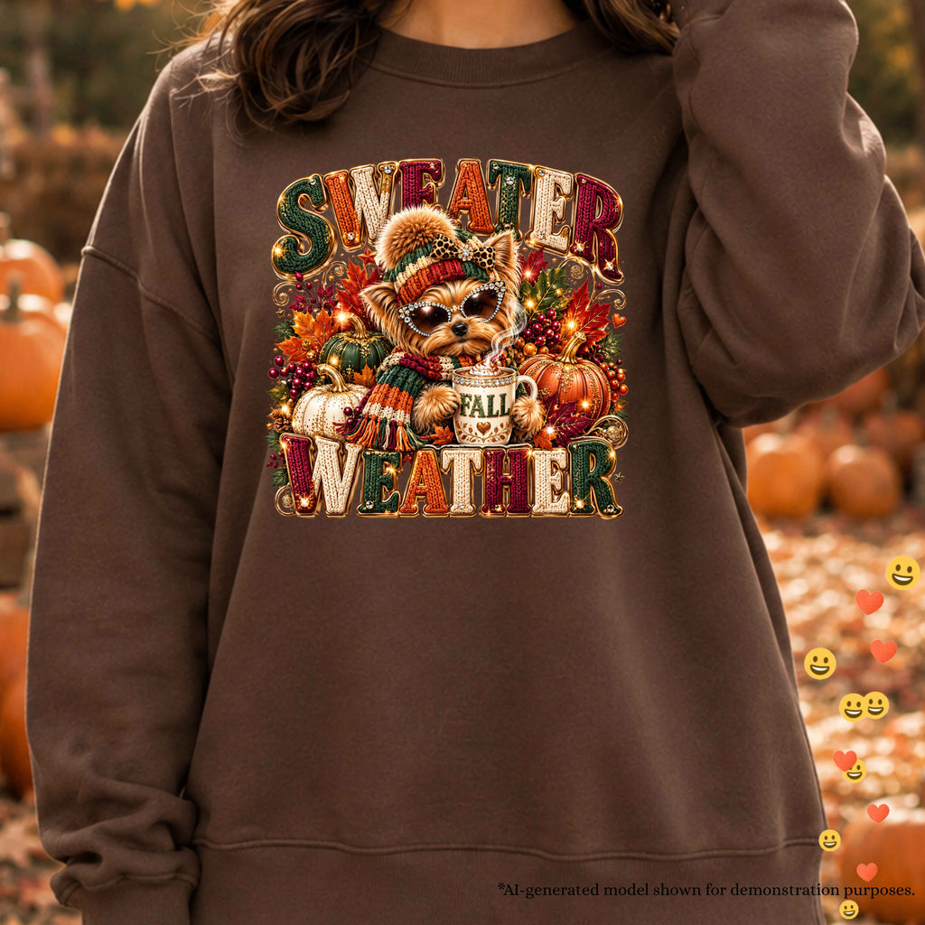 Cute Yorkie Sweater Weather Sweatshirt