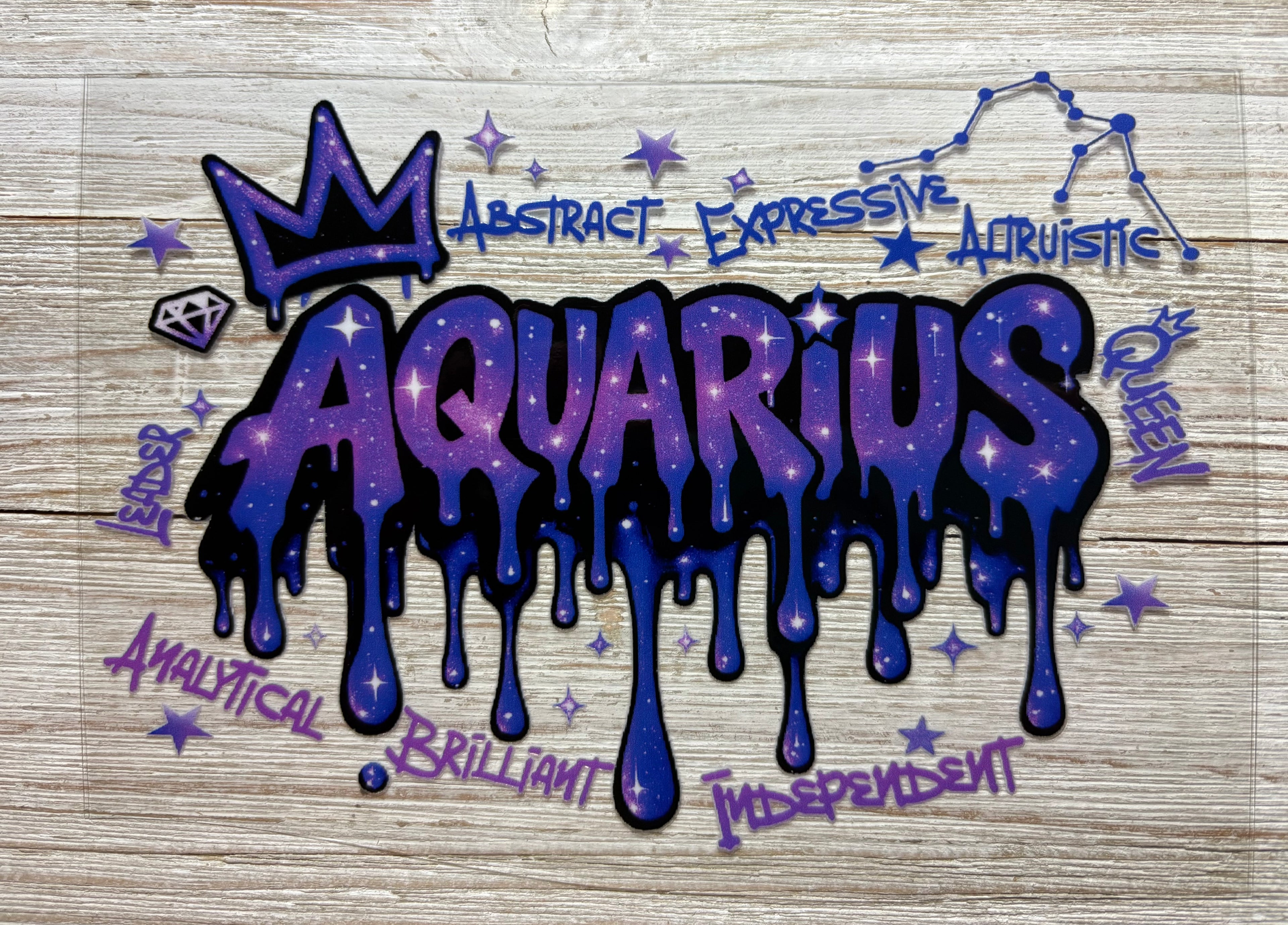 Aquarius Zodiac UVDTF Wrap
