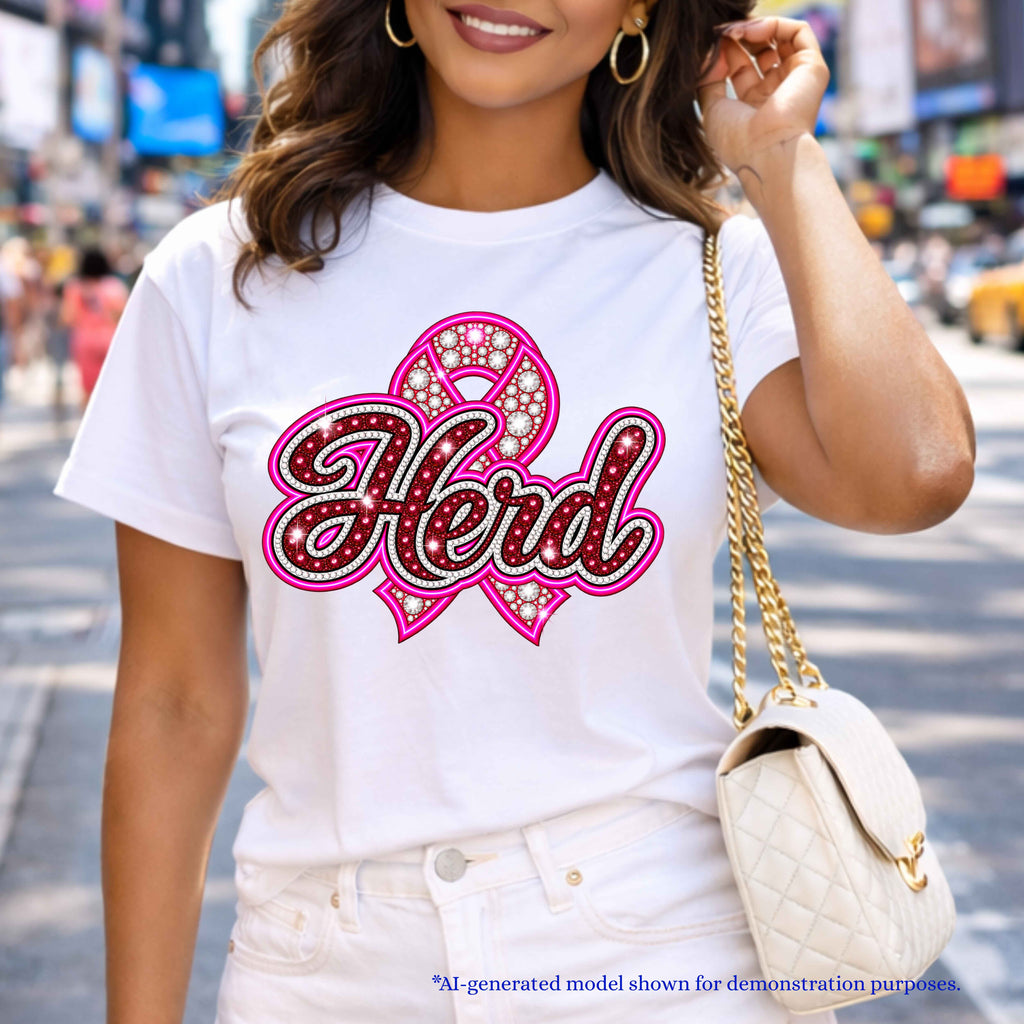 💗 Herd Breast Cancer Awareness T-Shirt | School Spirit Design
