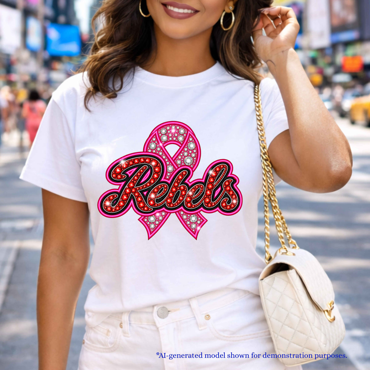 💗 Rebels Breast Cancer Awareness T-Shirt | School Spirit Design