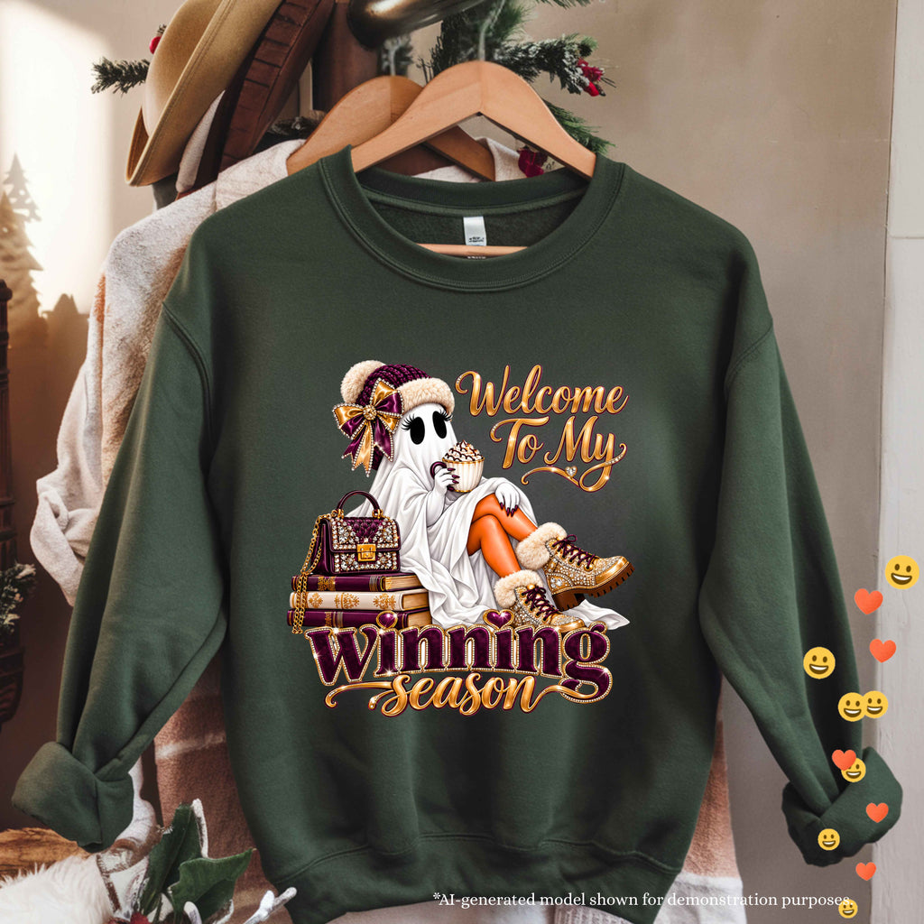 Welcome to My Winning Season Glam Fall Ghost Sweatshirt