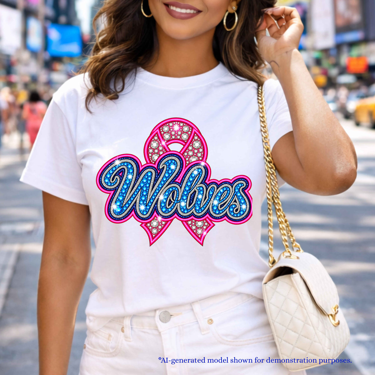💗 Wolves Breast Cancer Awareness T-Shirt | School Spirit Design