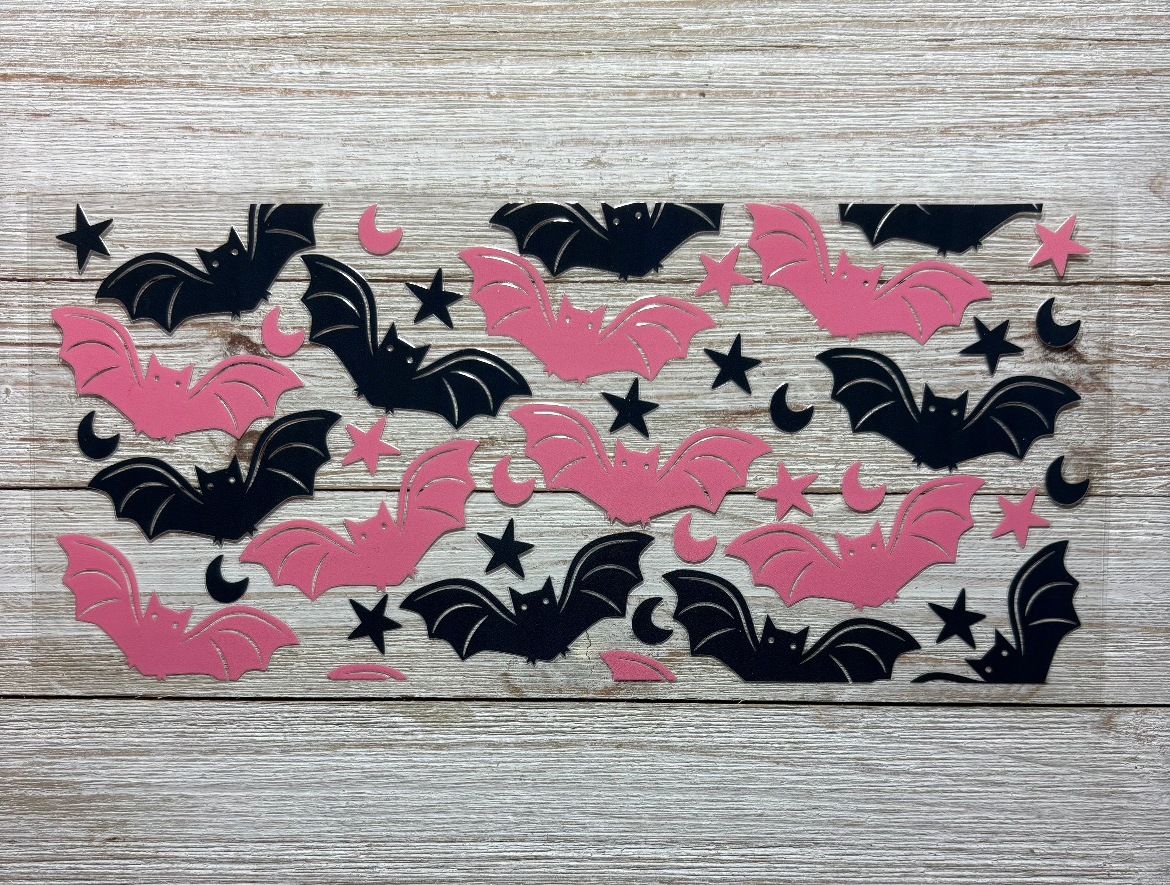 Pink and Black Bats UVDTF Wrap