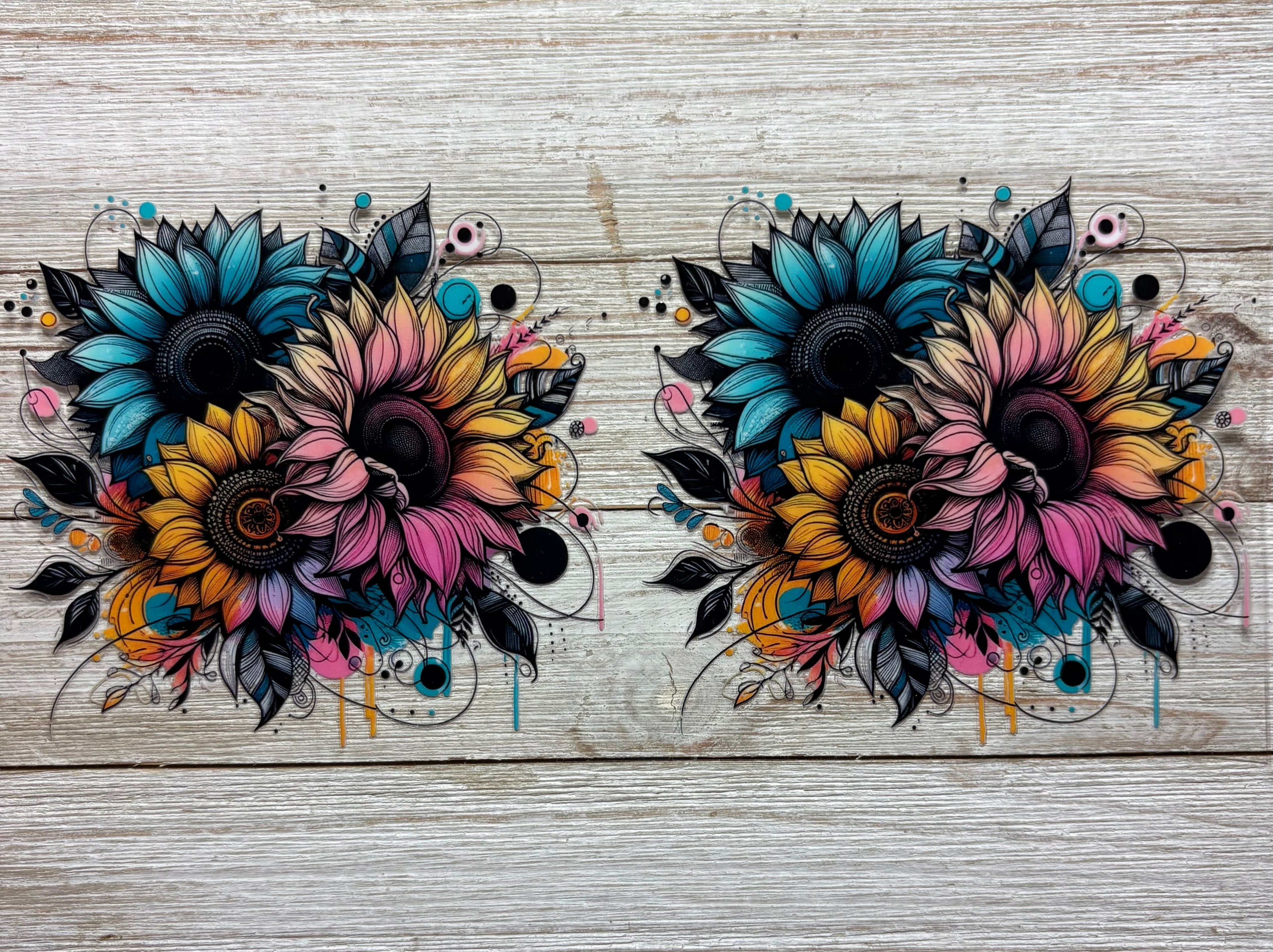 Colorful Flowers UVDTF Wrap