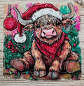 Christmas Highland Cow 4” UVDTF Print