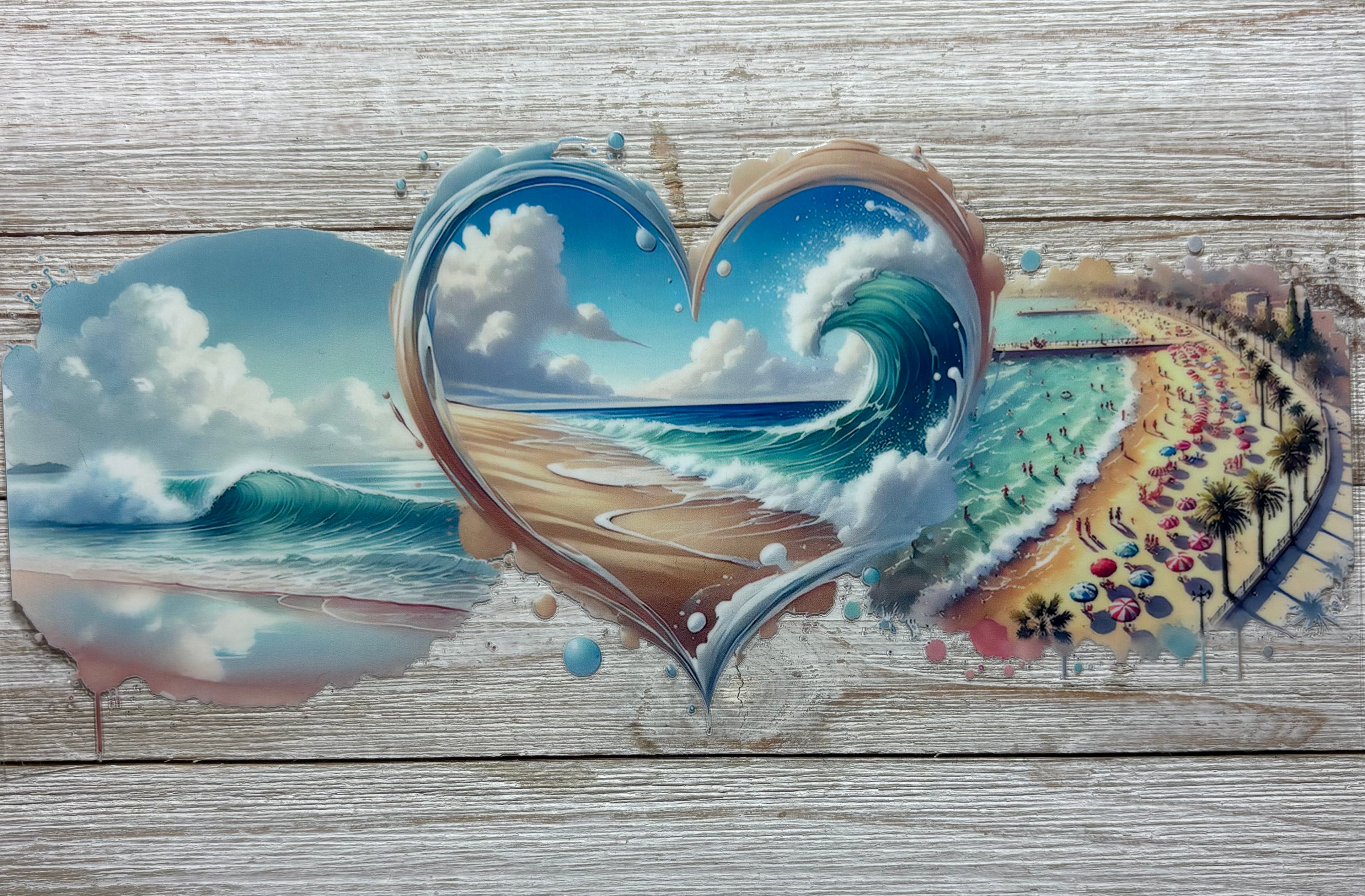 Hearts Ocean Scene UVDTF Wrap
