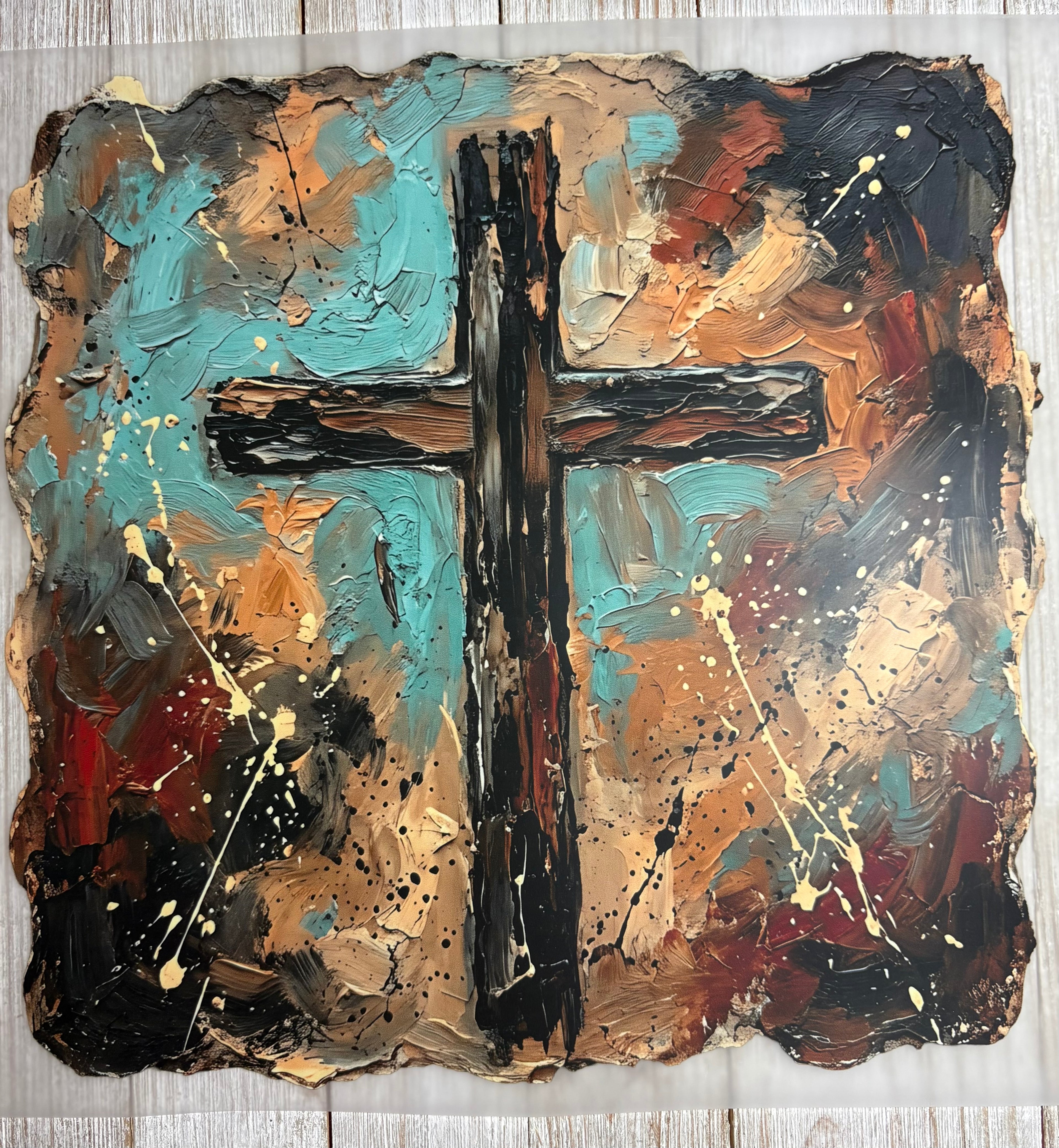 Western Distressed Cross DTF Print