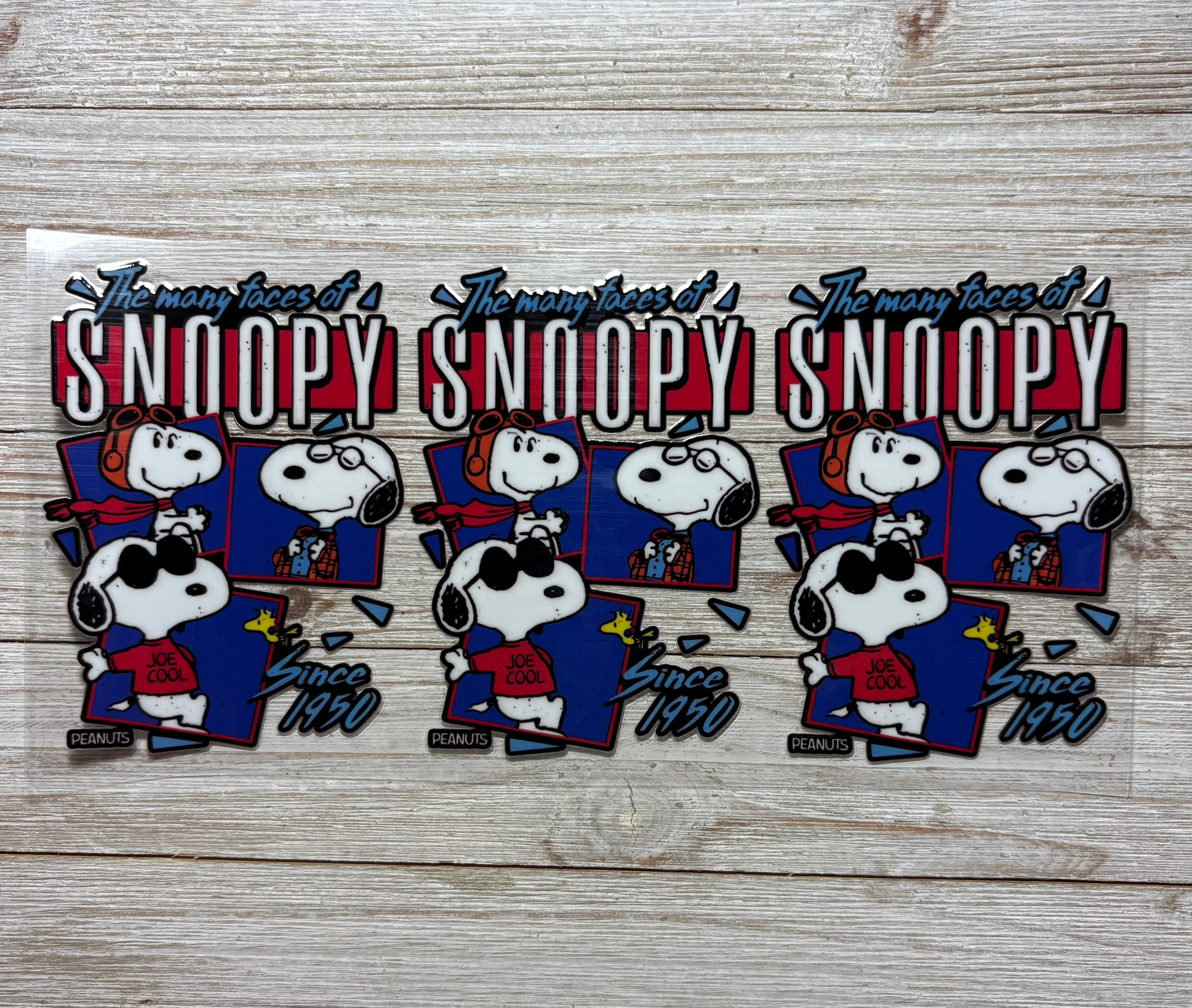 The Many Faces of Snoopy UVDTF Wrap