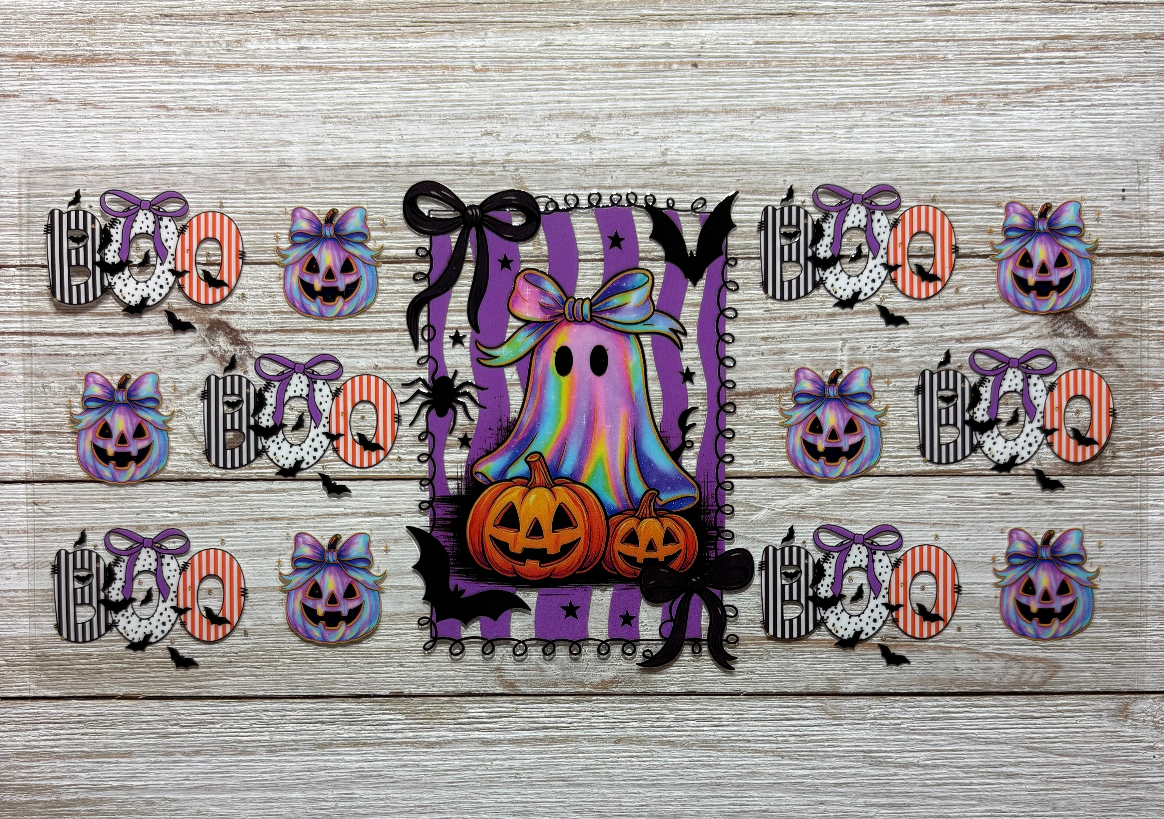Ghost and Pumpkins UVDTF Wrap
