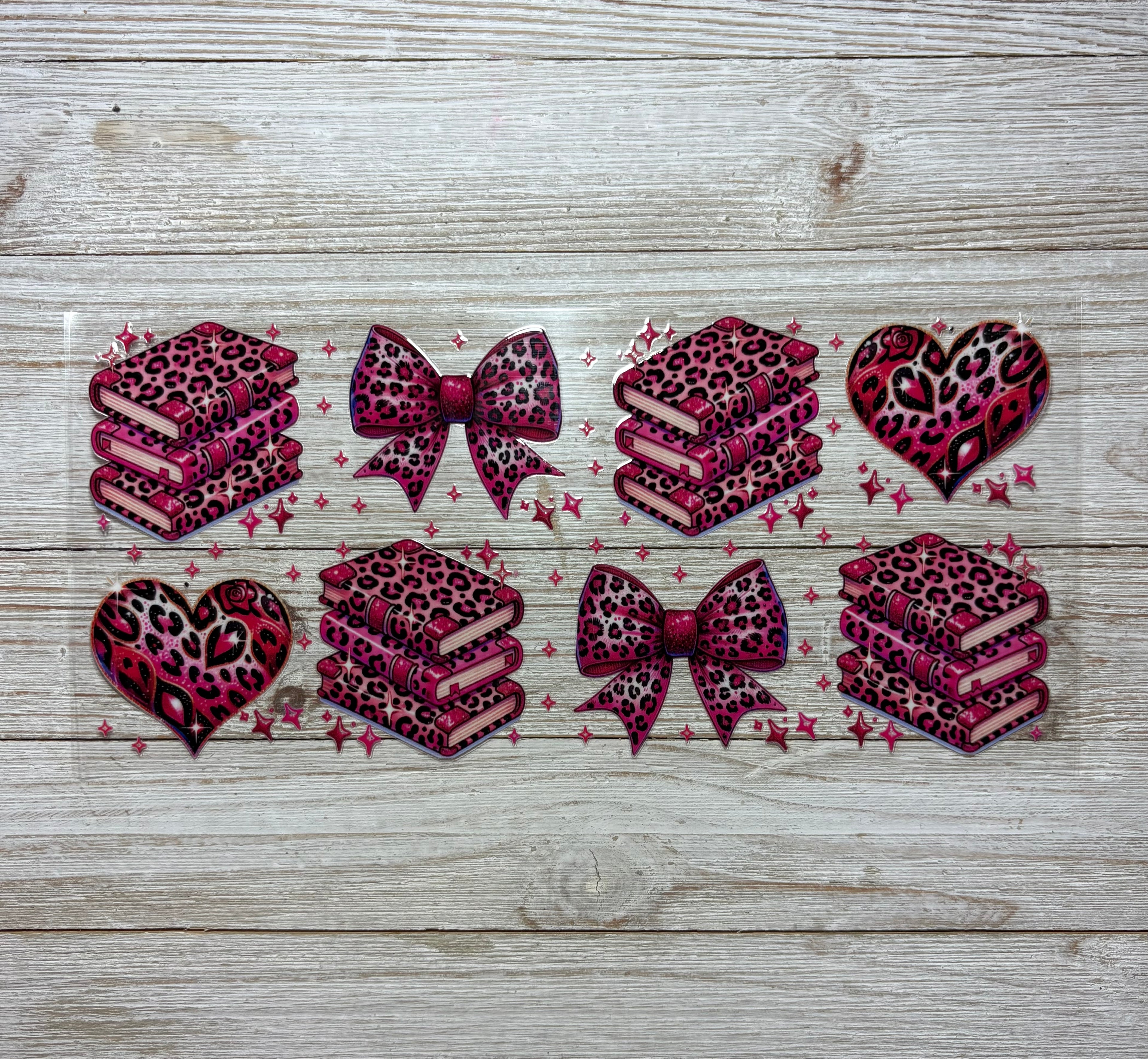 Leopard Books and Hearts UVDTF Wrap