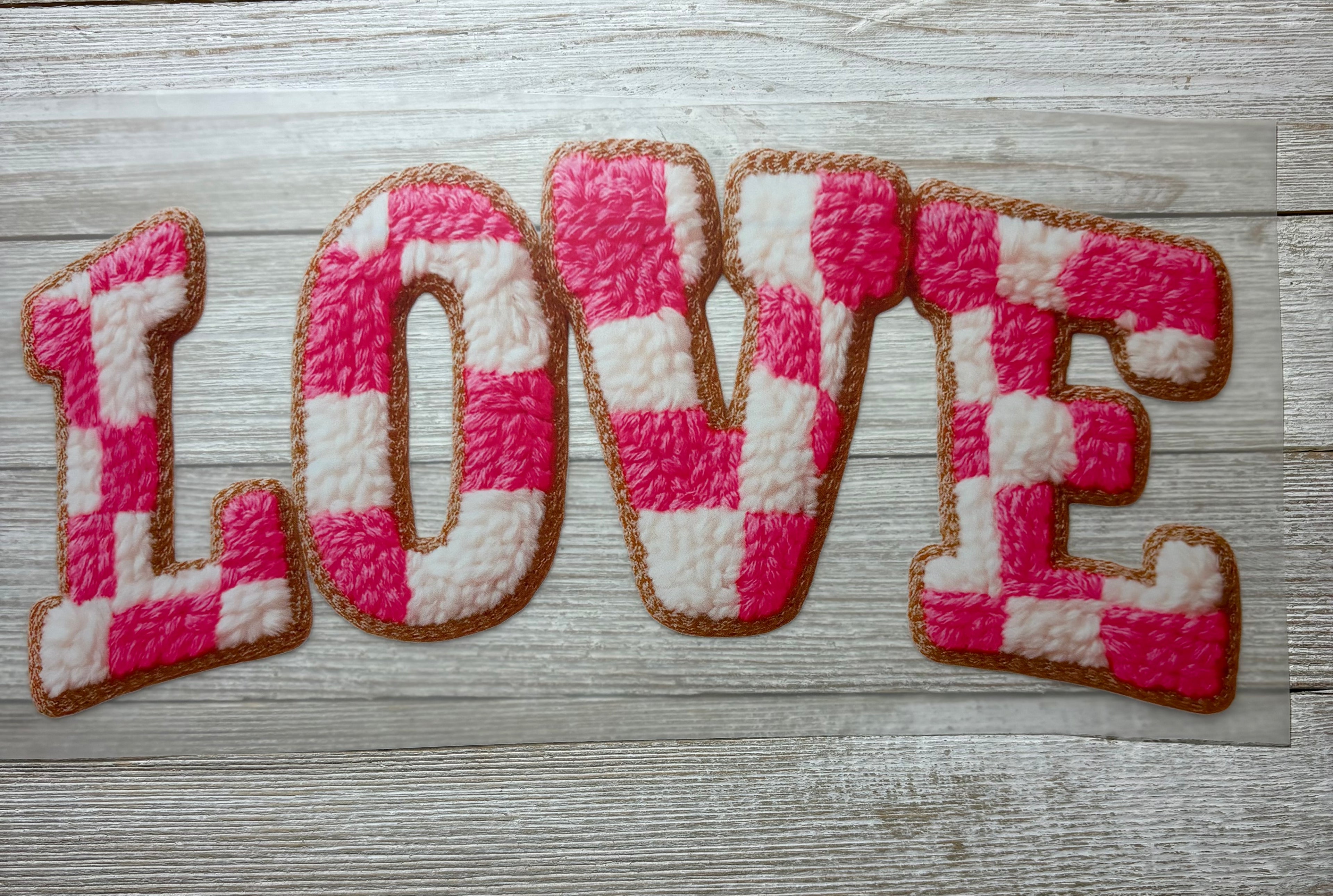 Checkered Love Valentine DTF Print