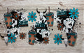 Teal Flower and Skull UVDTF Wrap