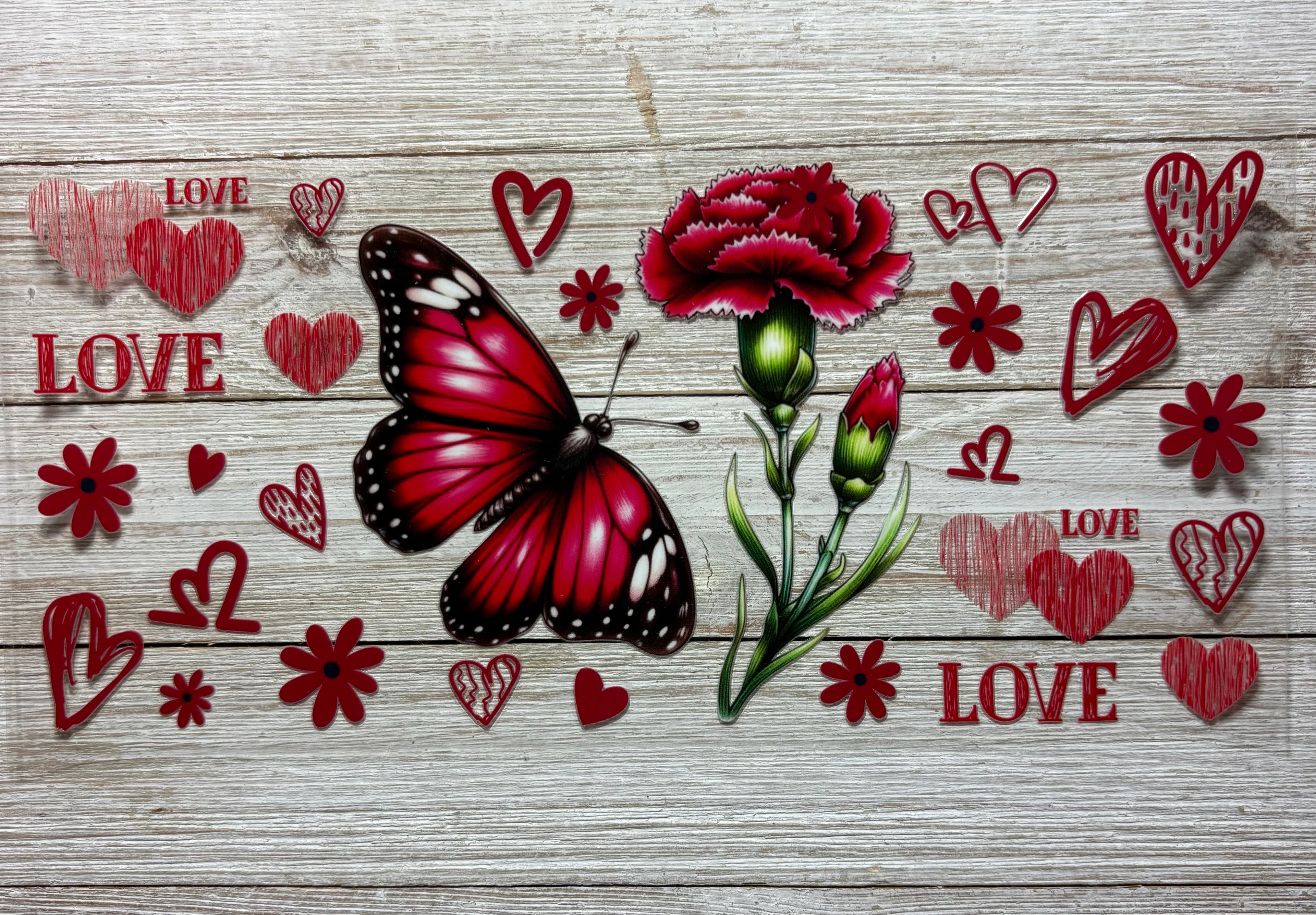 Butterfly Carnation Love UVDTF Wrap