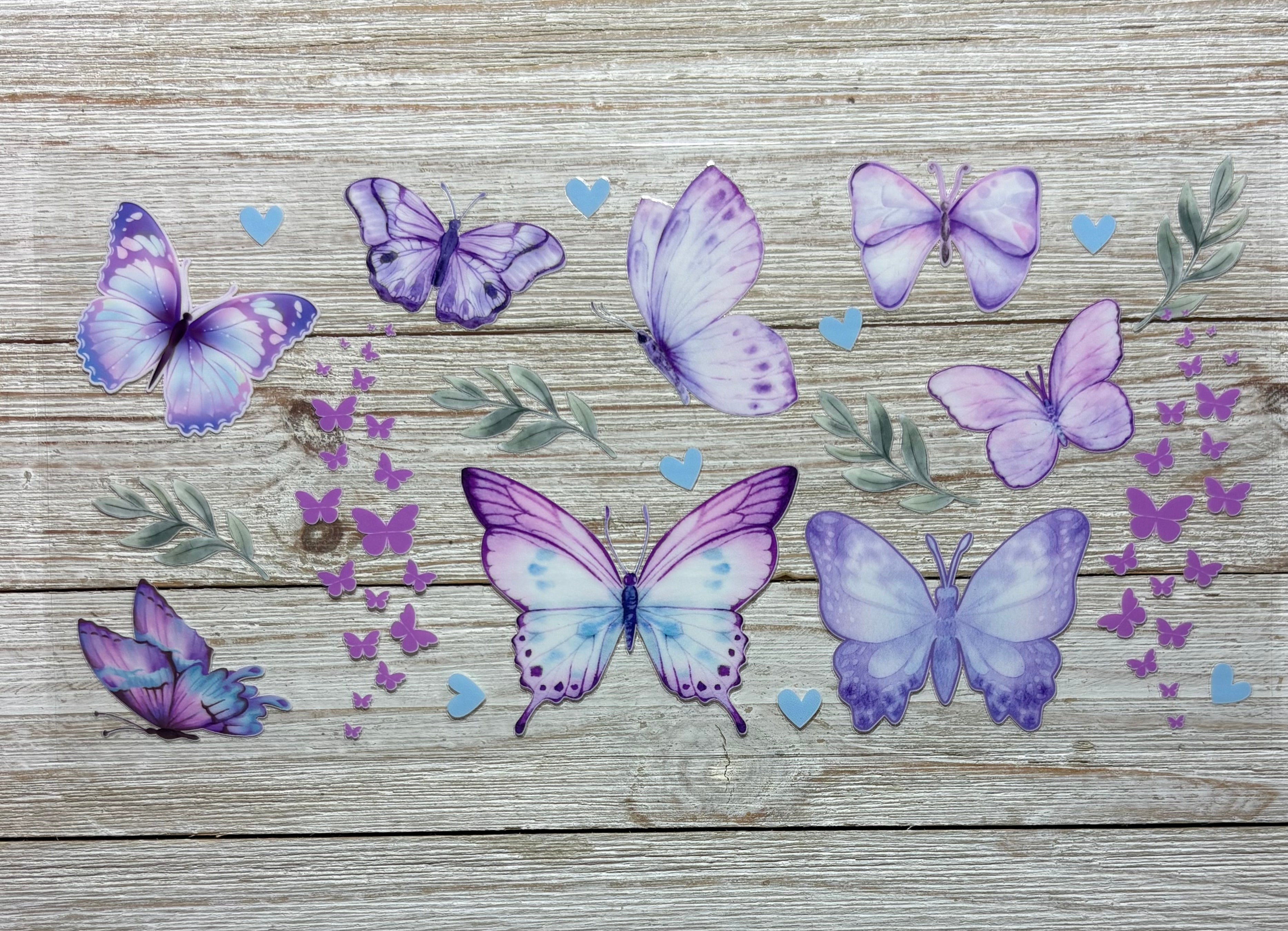 Lilac Purple Butterflies UVDTF Wrap