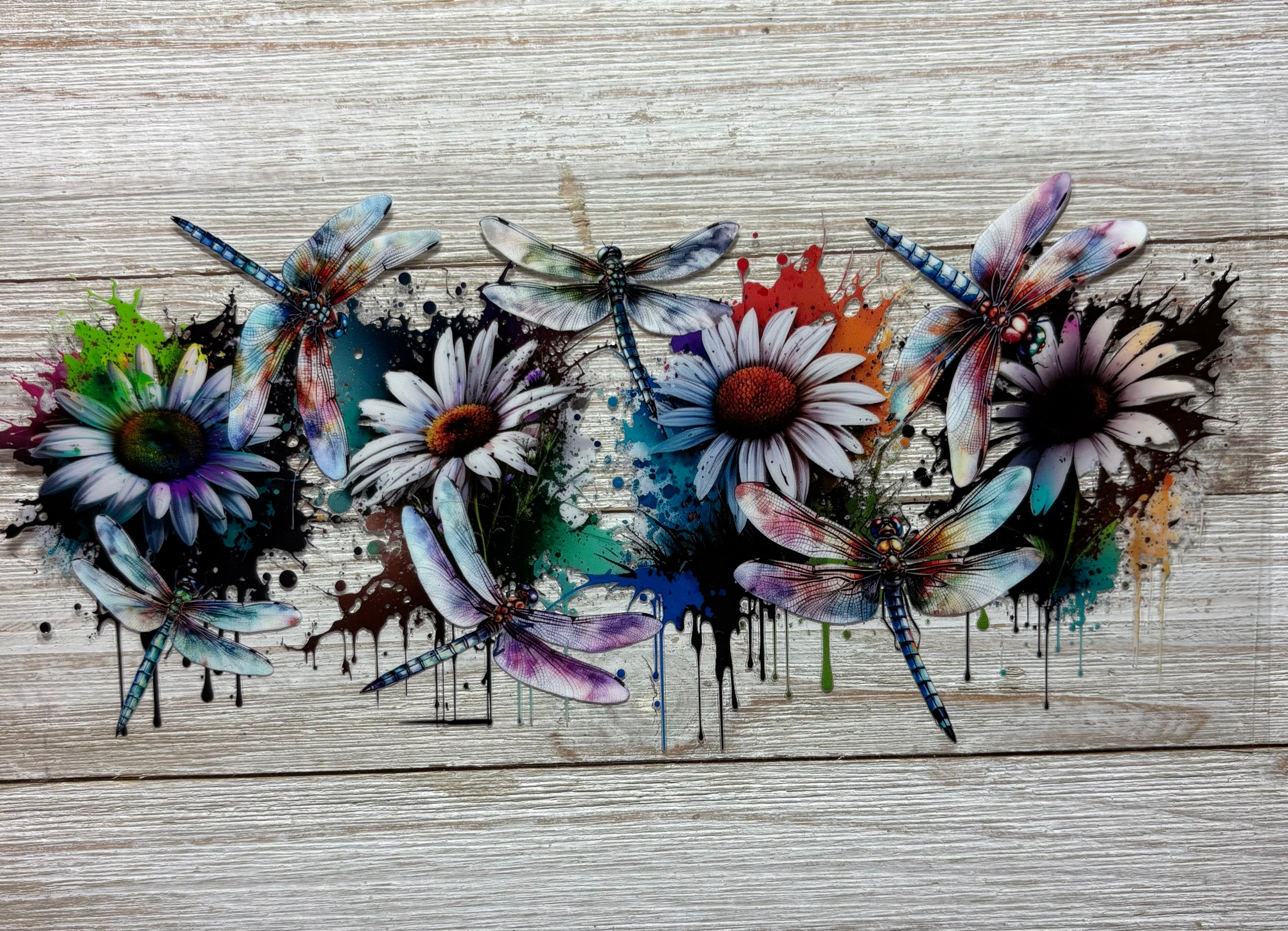 Dragon Flies and Flowers UVDTF Wrap