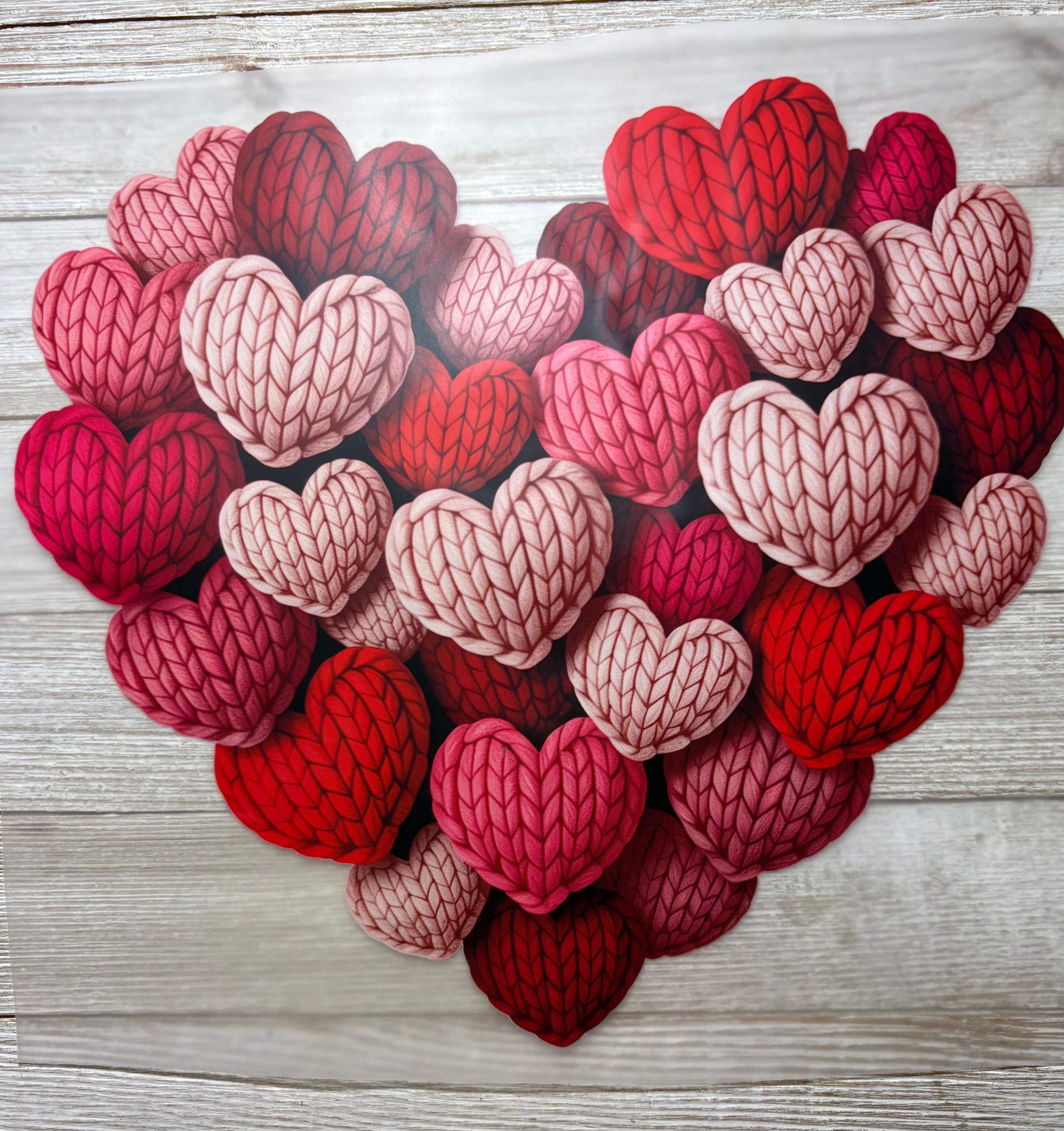 Faux Yarn Hearts in Heart DTF